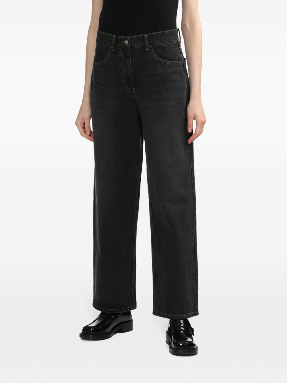 washed wide-leg jeans - 3