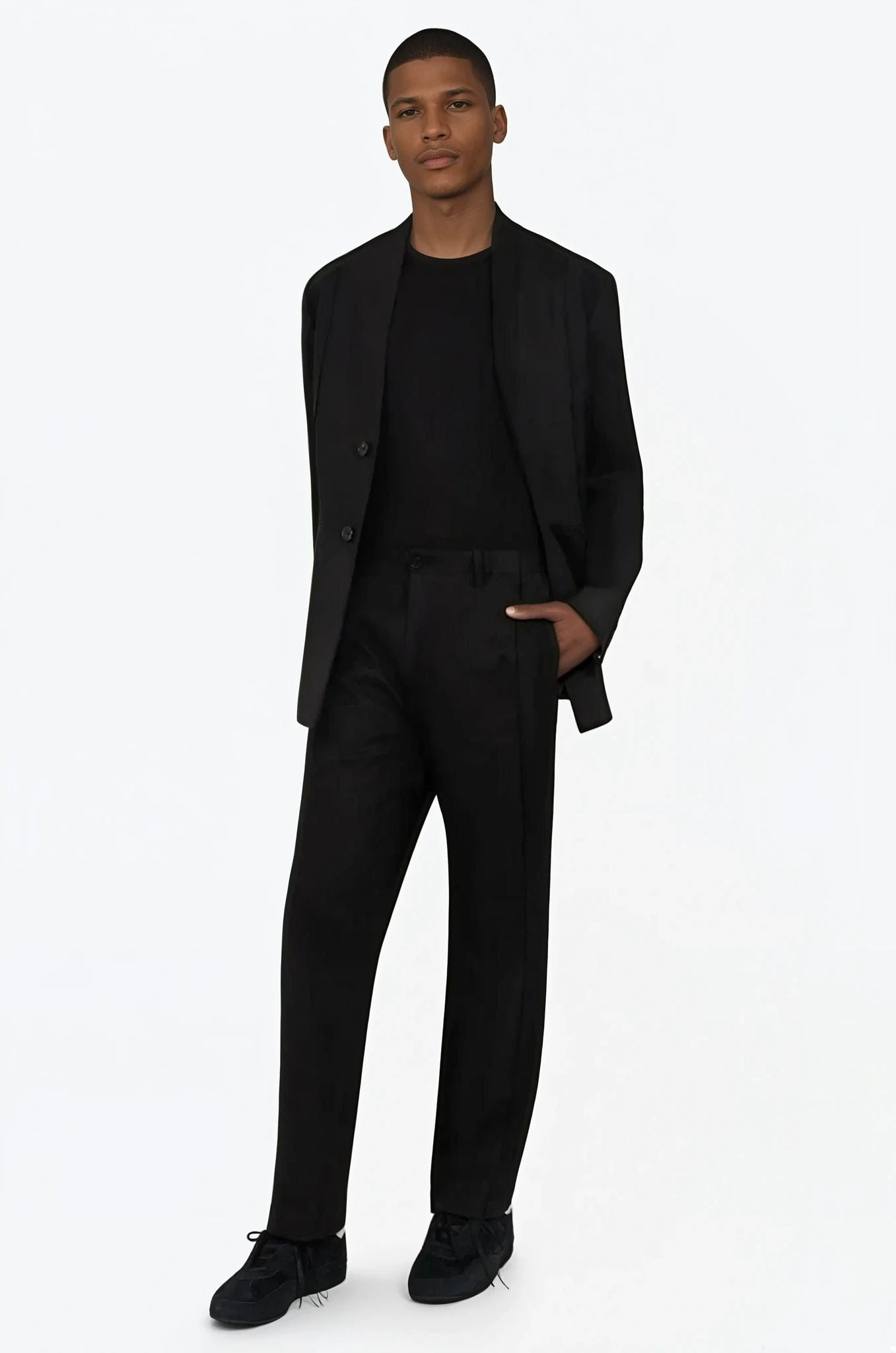 RAW EDGE PANEL TROUSER | BLACK - 2