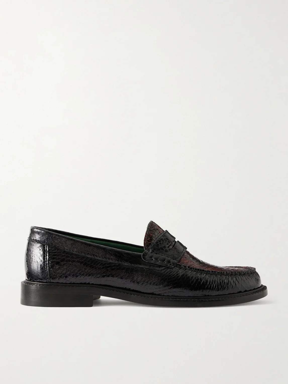 Yardee Snake-Effect Patent-Leather Loafers - 1
