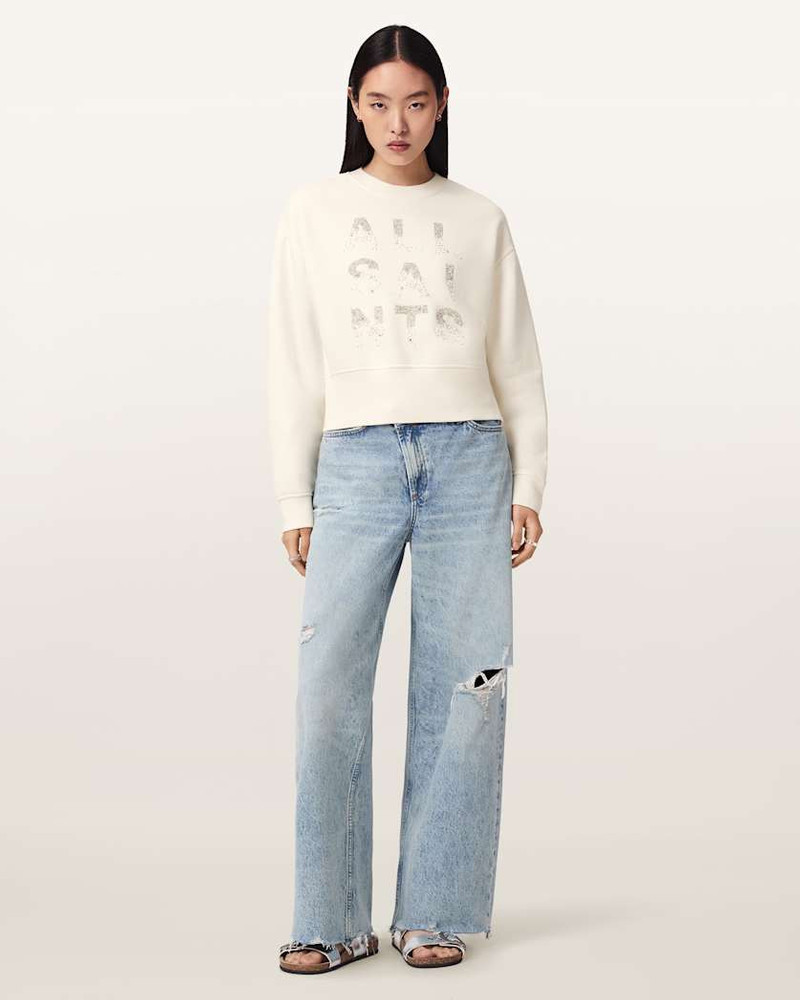 ALLSAINTS STACKS SEPARO EMBELLISHED CROPPED SWEATSHIRT outlook