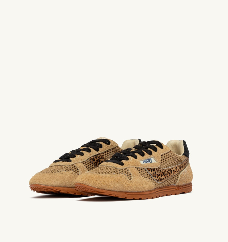 AUTRY WINDSPIN SNEAKERS IN TRENCH LEOPARD AND BLACK MESH AND SUEDE outlook