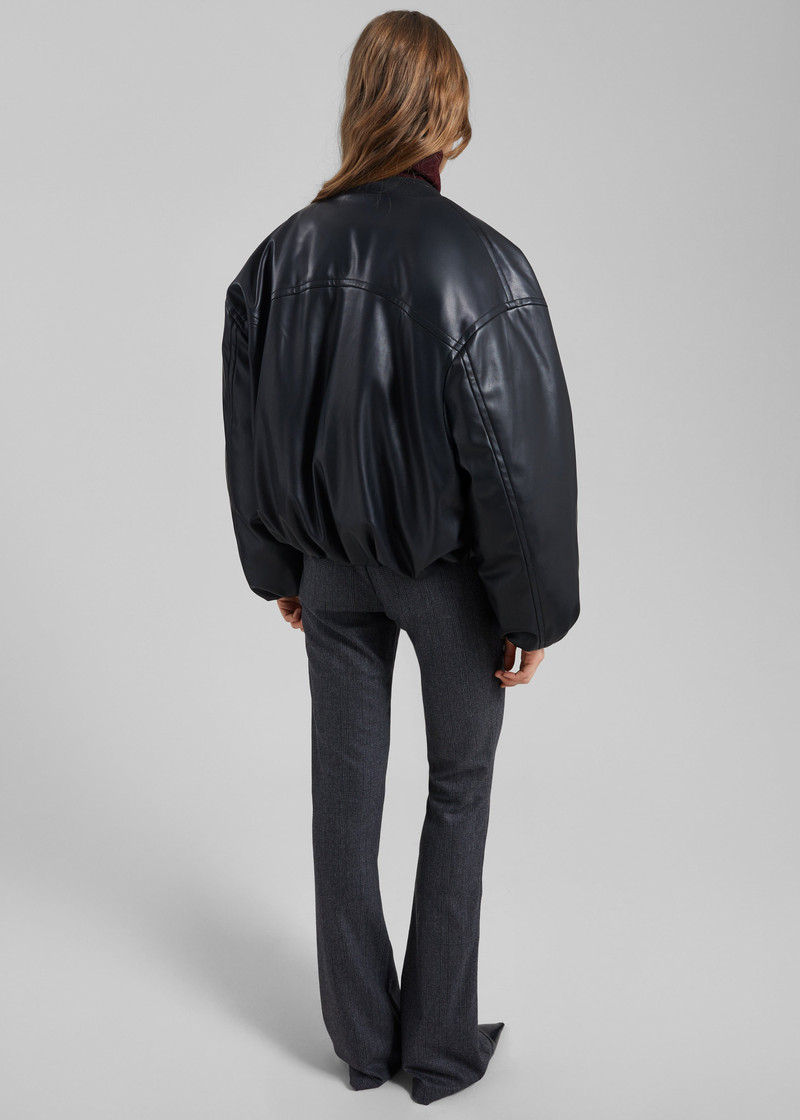 Arolla Faux Leather Draped Jacket - Black 8