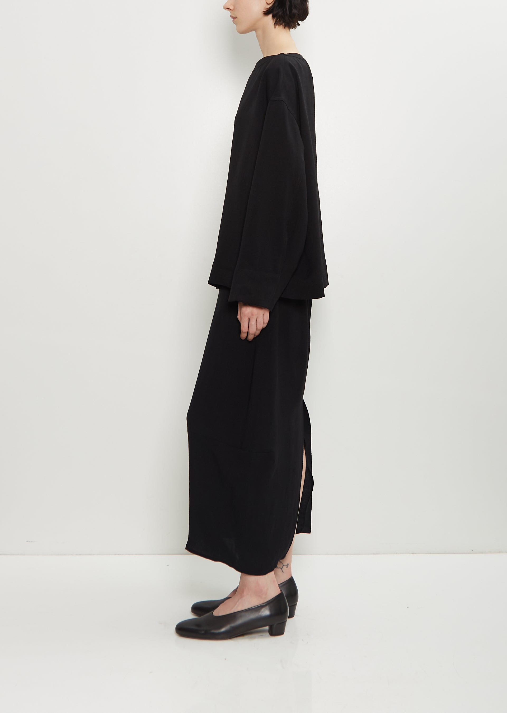 Lory Twill Boat Neck Boxy Top - 2