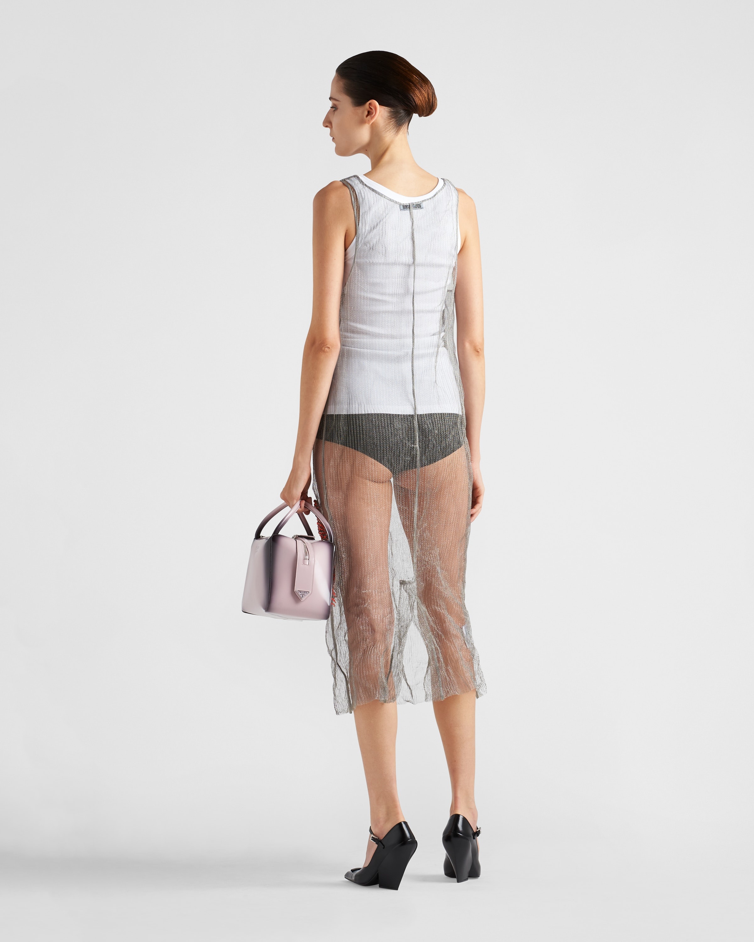 Embroidered mesh dress - 5