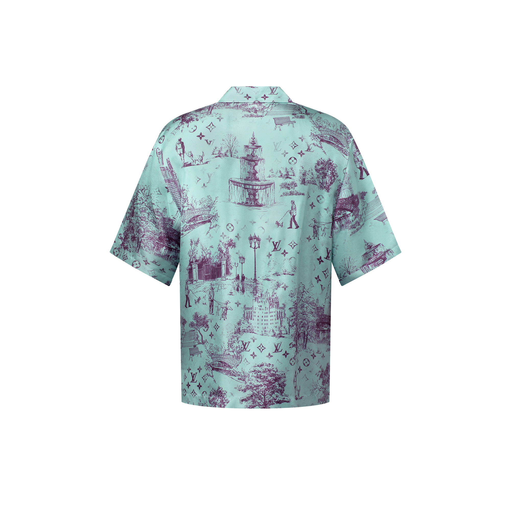 Printed Short-Sleeved Silk Shirt - 3