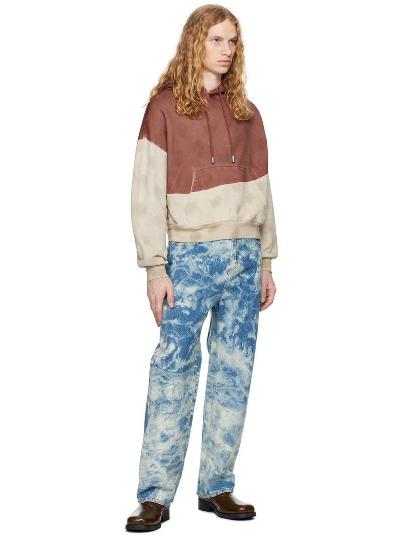 ECKHAUS LATTA Red & Beige Mars Hoodie outlook