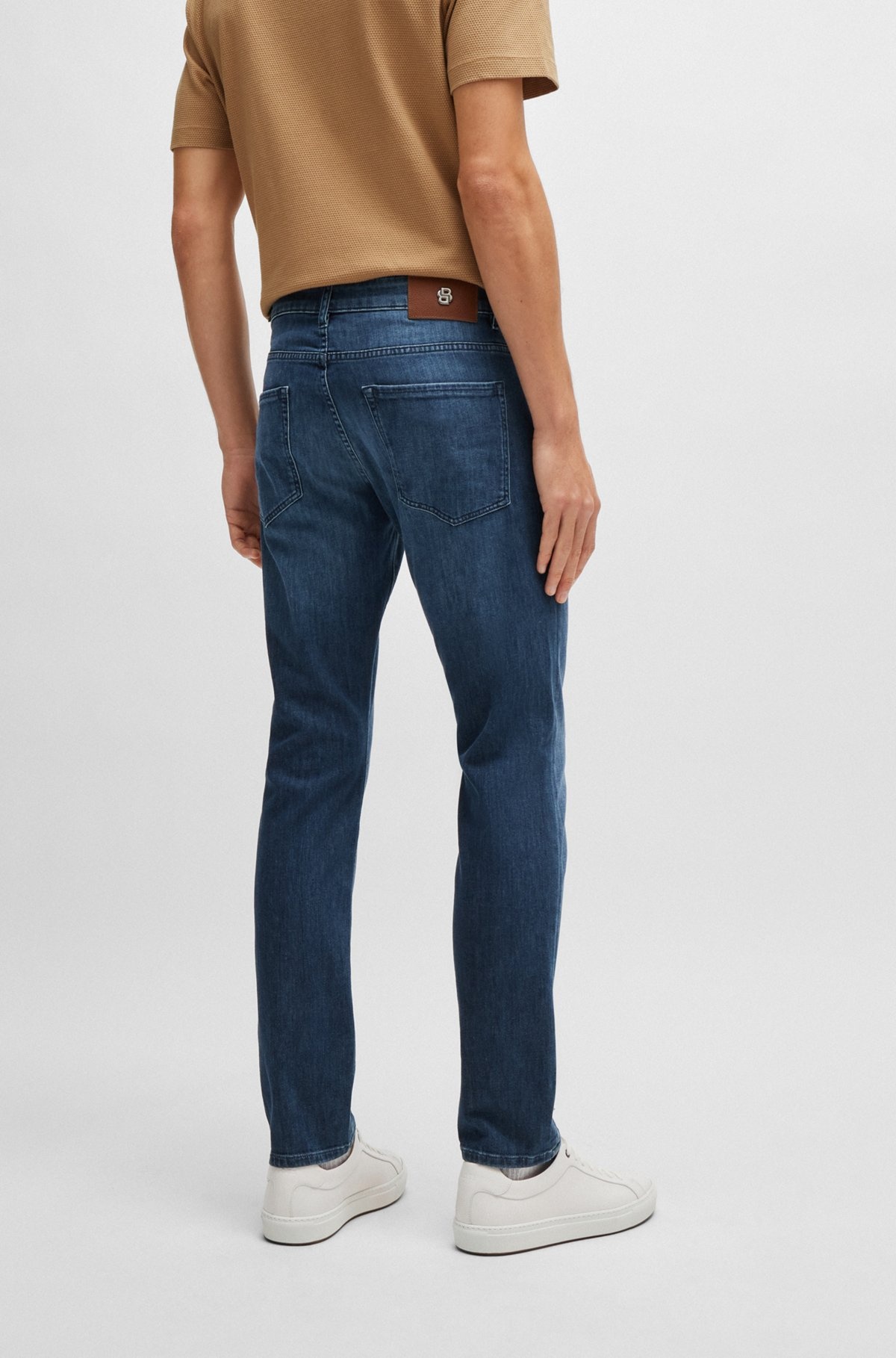 SLIM-FIT JEANS IN BLUE COMFORT-STRETCH DENIM - 4