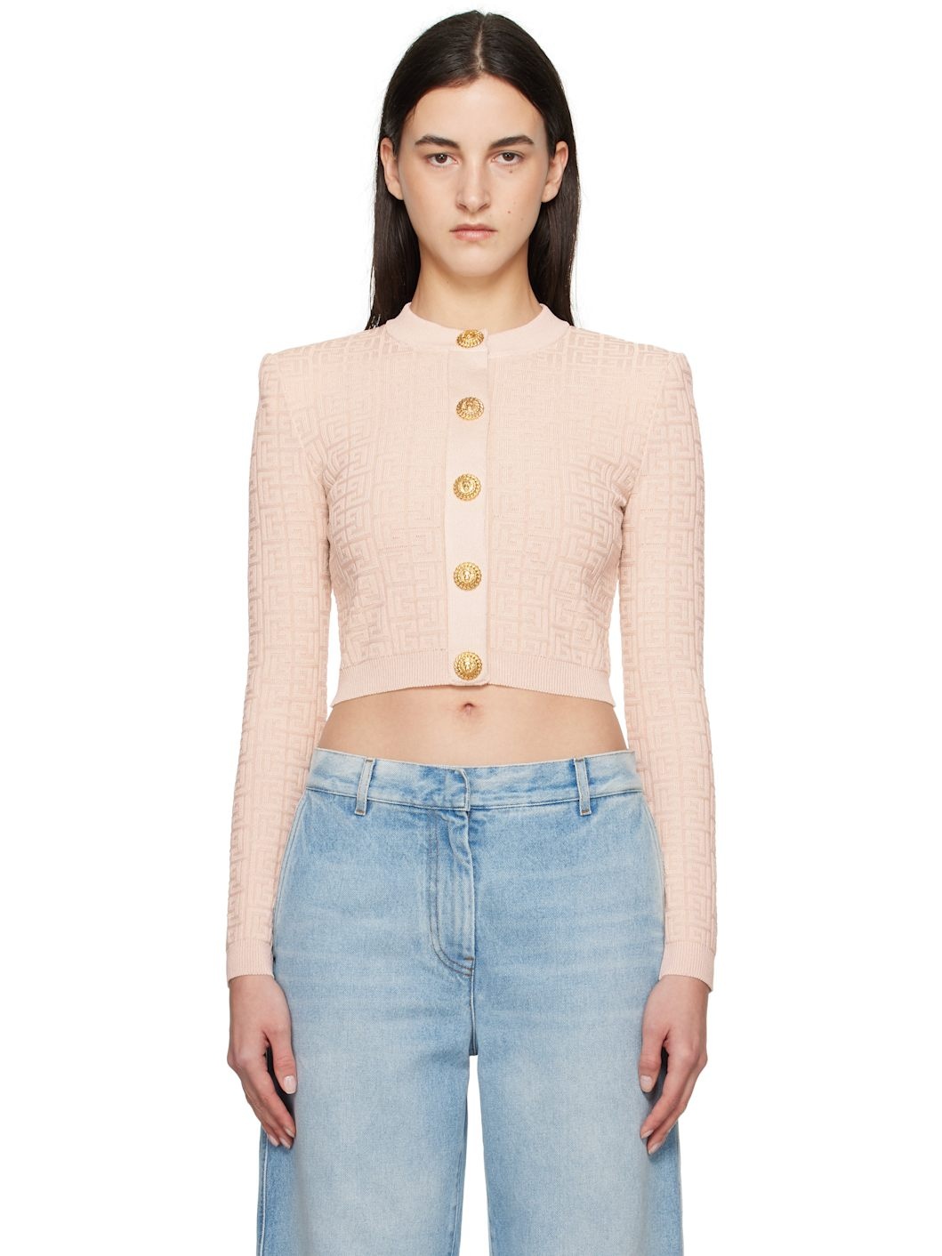 Beige PB Labyrinth Knit Cardigan - 1