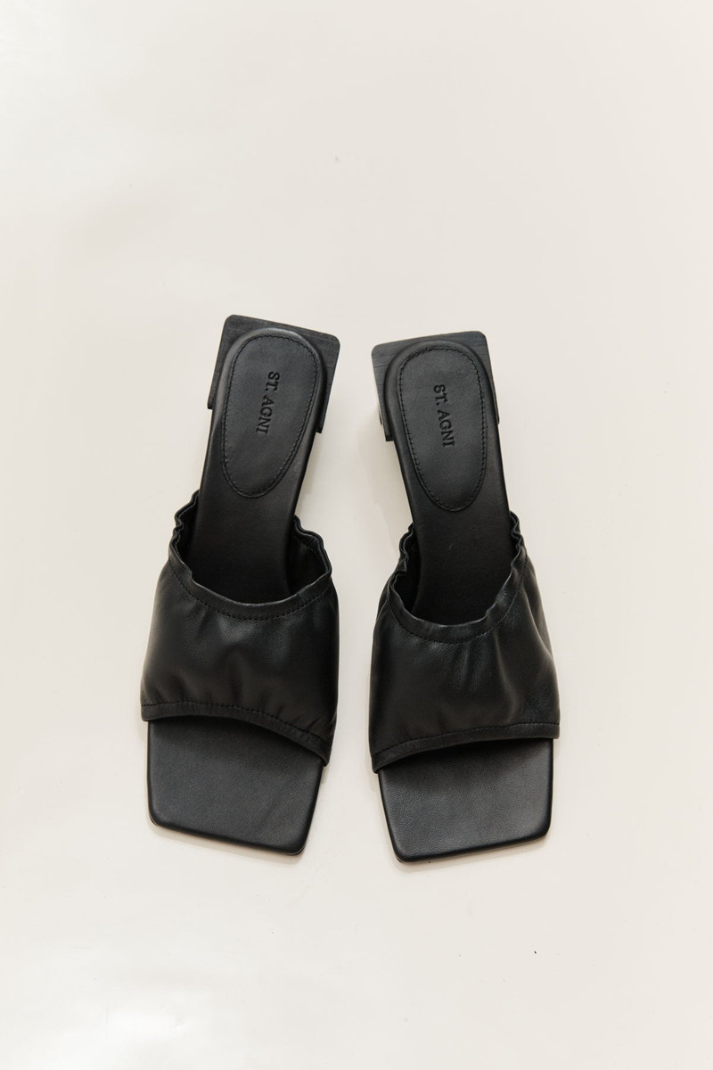 Gathered Block Heel - Black 3