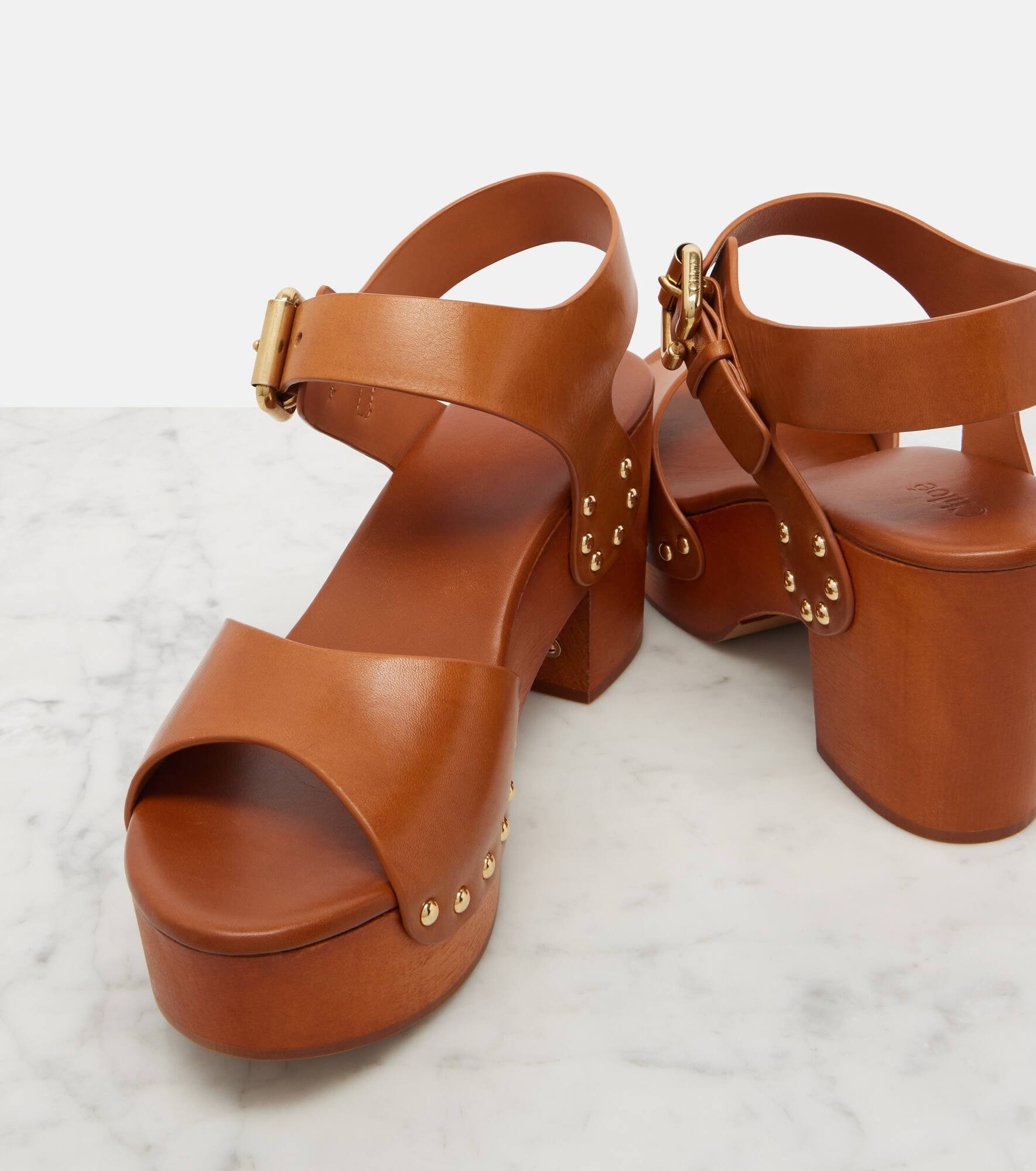 Jeannette 80 studded leather sandals - 5