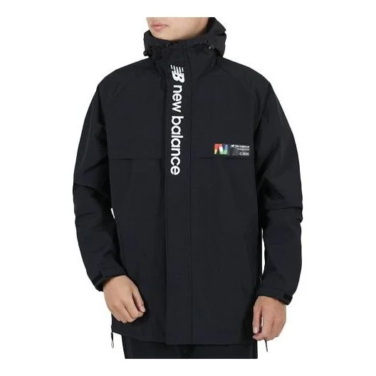 New Balance Hooded Windbreaker Men's Black AMJ03330-BK - 1