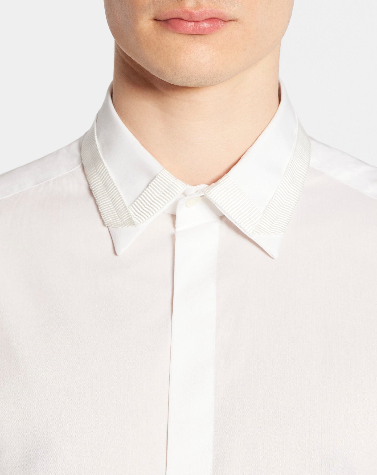 SHIRT WITH GROSGRAIN DETAILS - 5