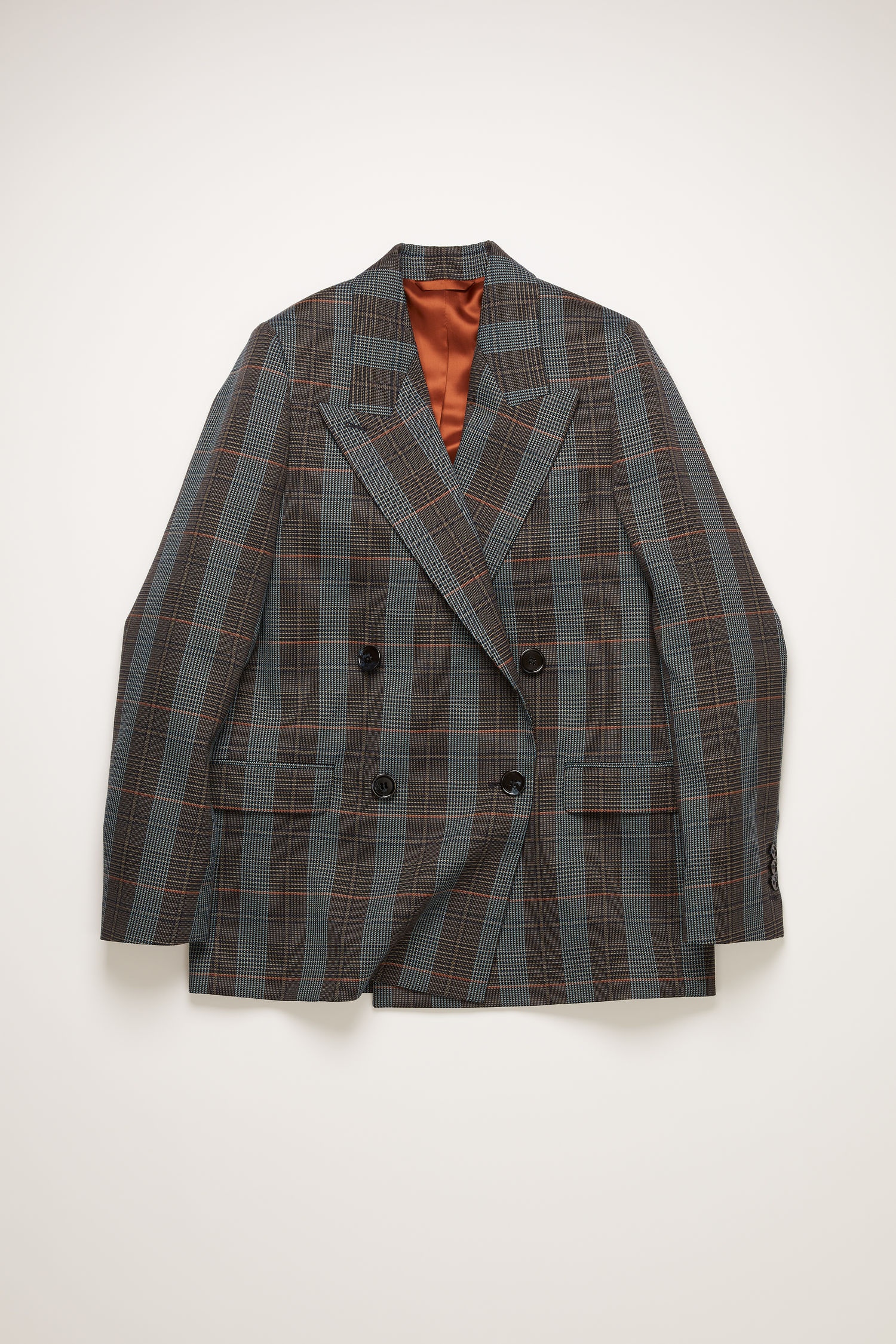 Checked suit jacket blue/orange - 1