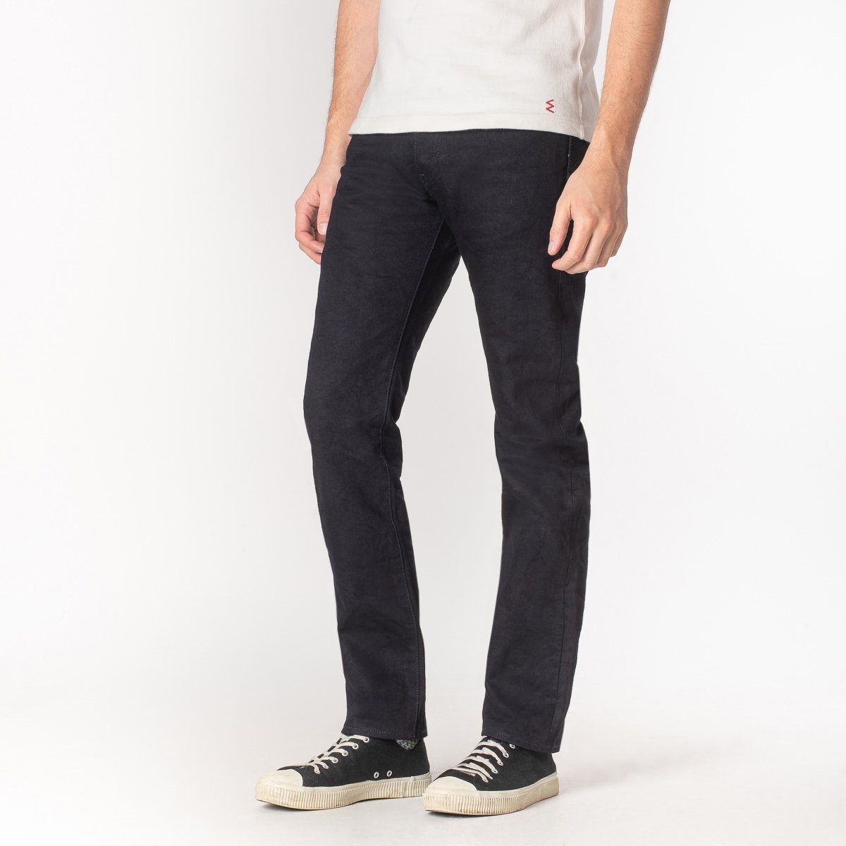 IH-777S-142ib 14oz Selvedge Denim Slim Tapered Cut Jeans - Indigo/Black - 2