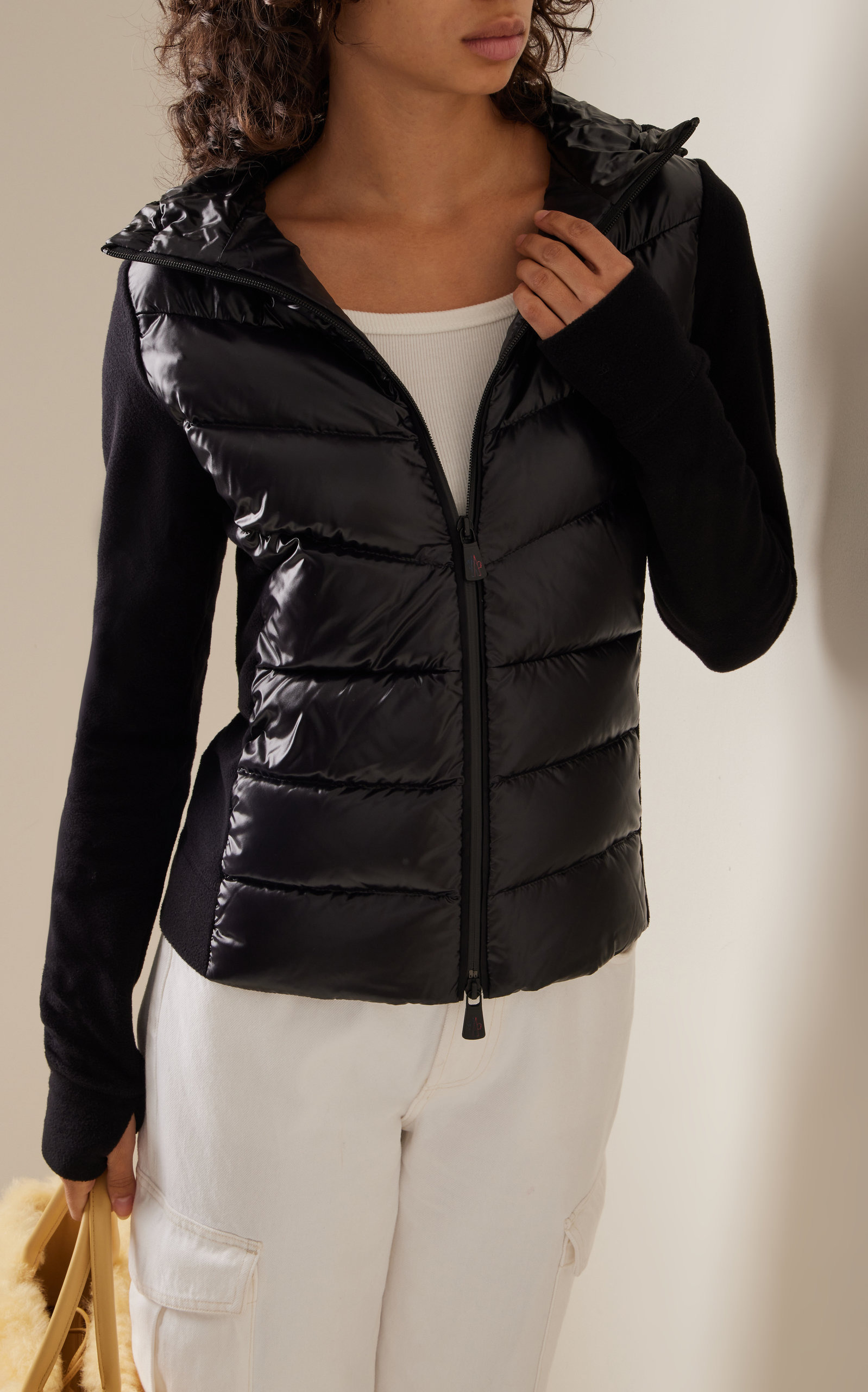 Down Fleece Hooded Cardigan black - 3