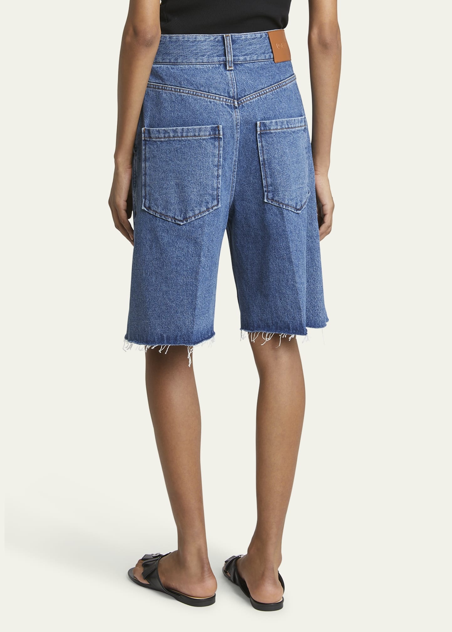 Anagram Long Denim Shorts - 3