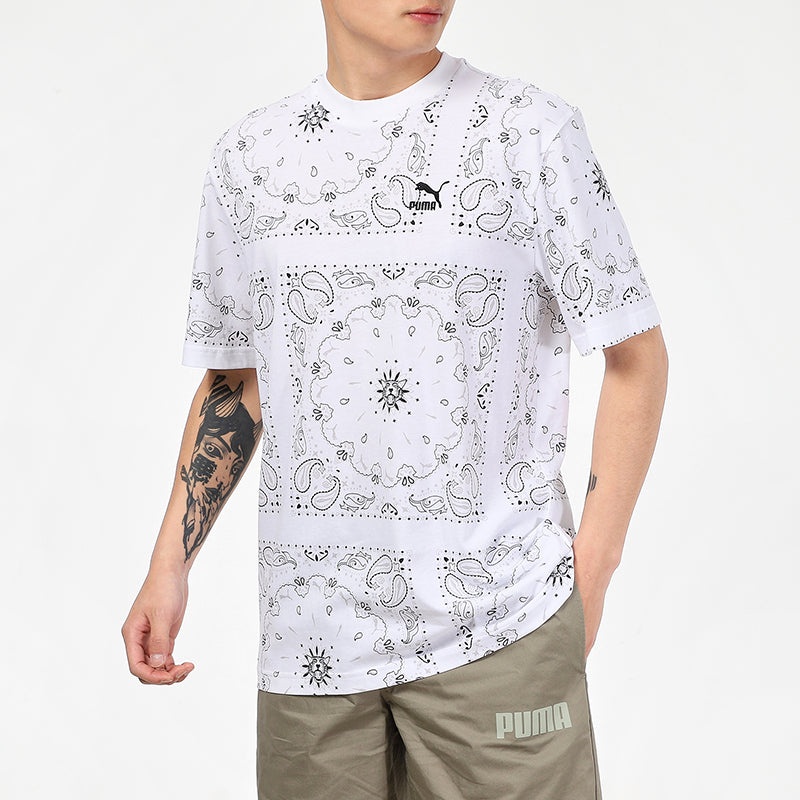 PUMA OB All Over Print T-Shirt 'White' 532652-02 - 5