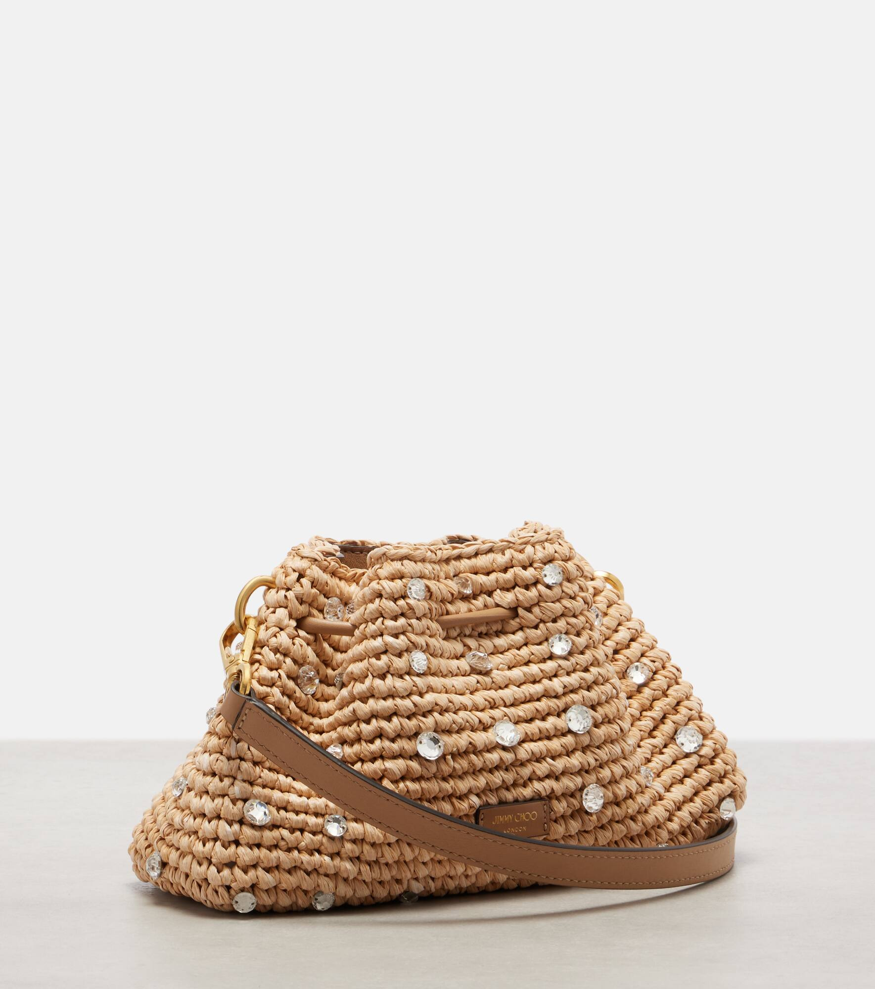 Cinch Small embellished raffia tote bag - 4