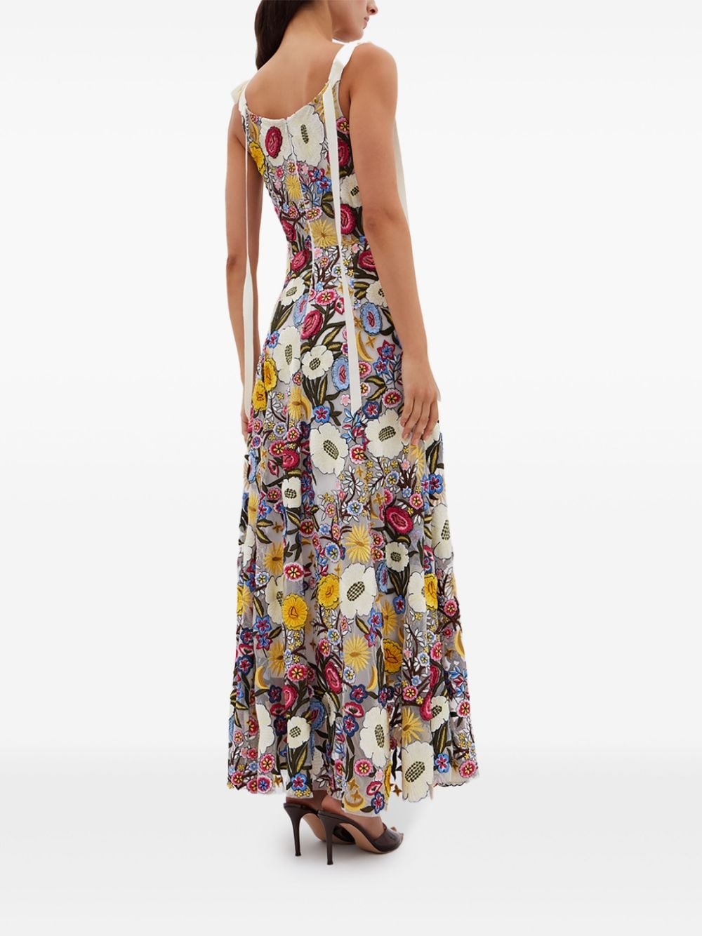 Lyra floral-embroidery gown - 4