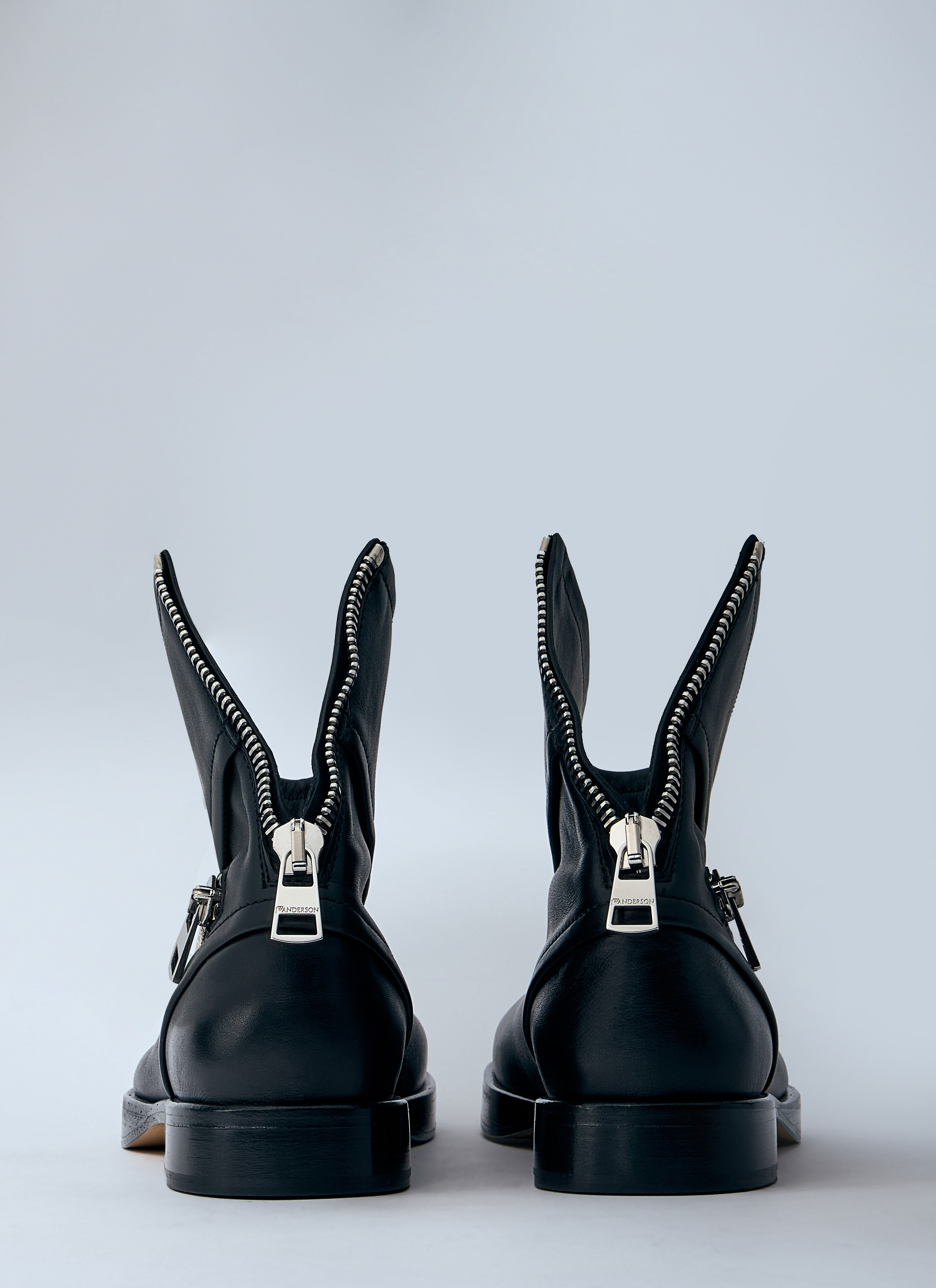 Leather Biker Boots - 5