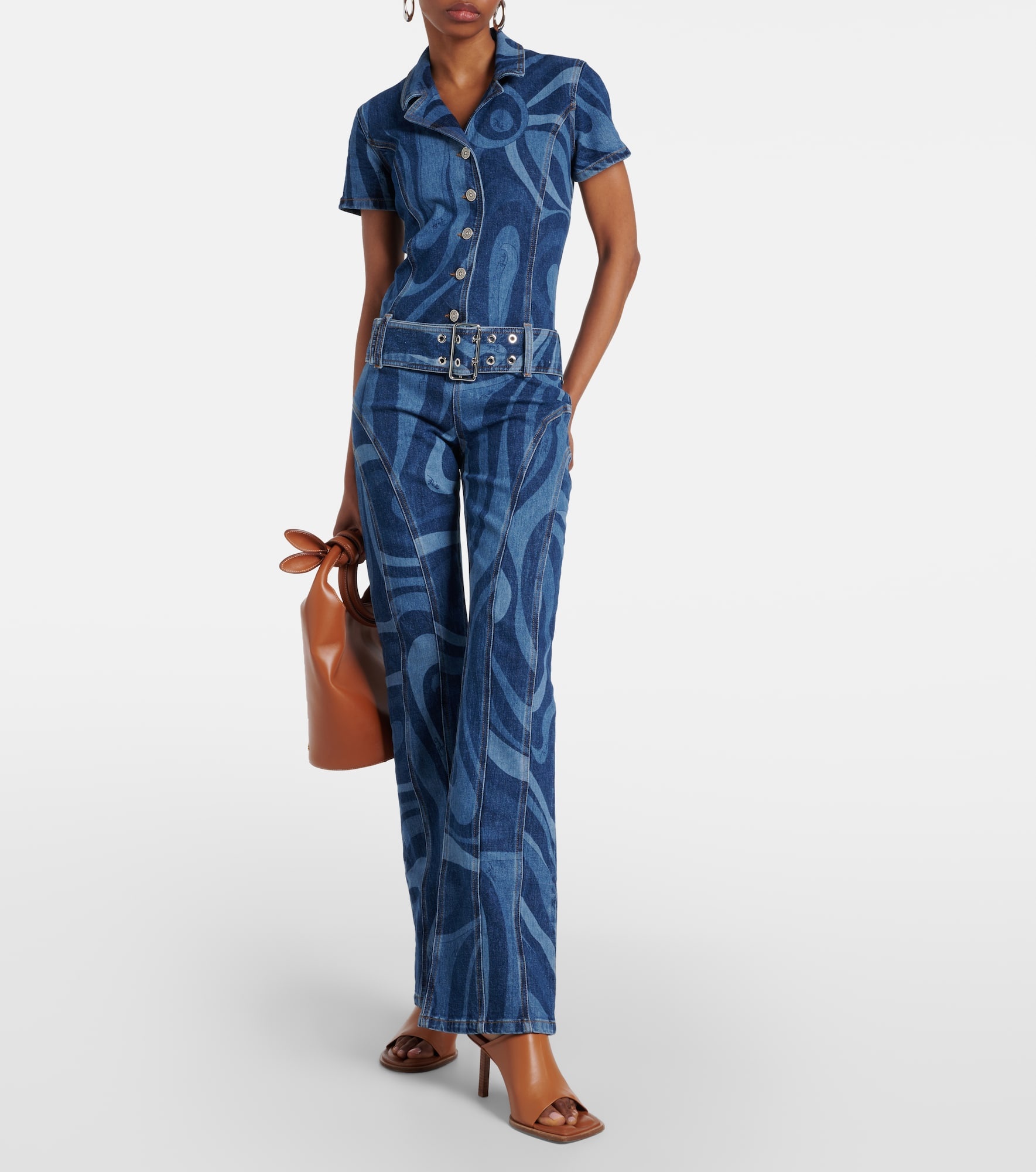 Marmo-printed denim jumpsuit - 2