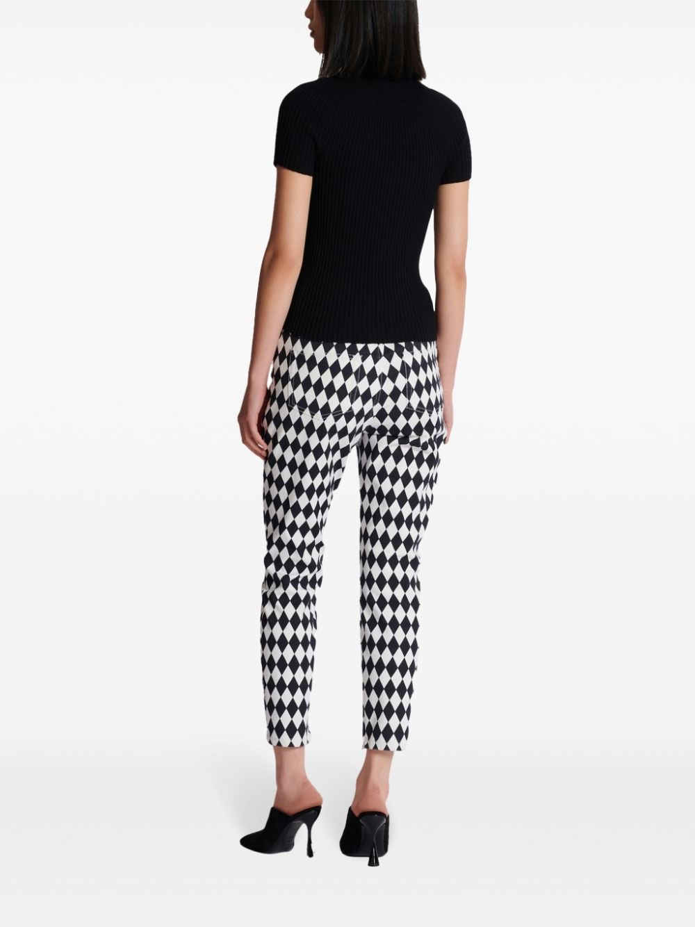logo-plaque ribbed knit top - 4