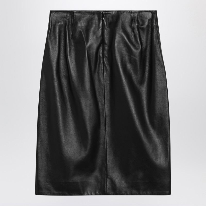 AKARE BLACK LEATHER SKIRT - 2