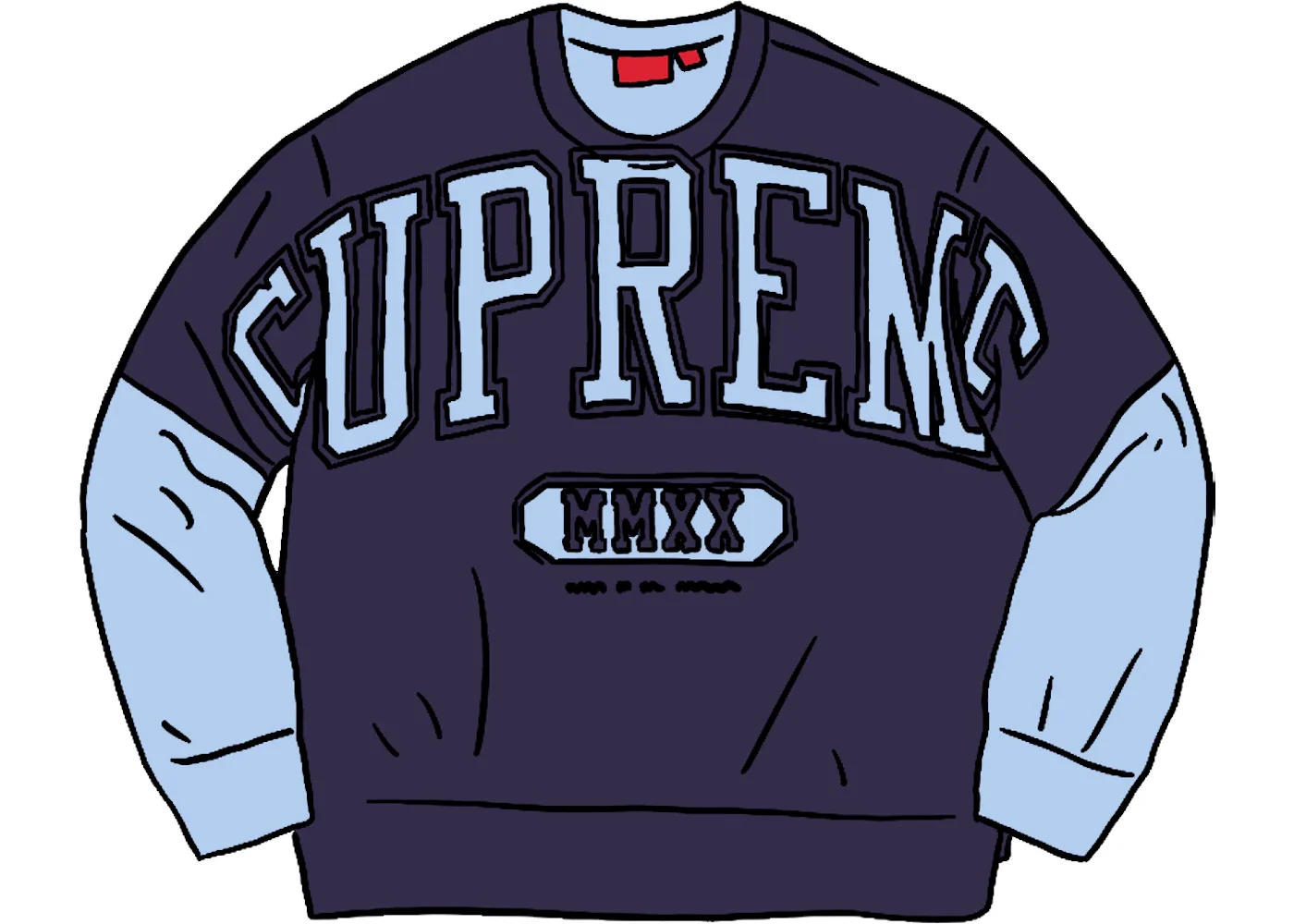 Supreme Overprint Crewneck Ice Blue - 1