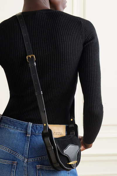 Isabel Marant Botsy mini leather-trimmed suede shoulder bag outlook