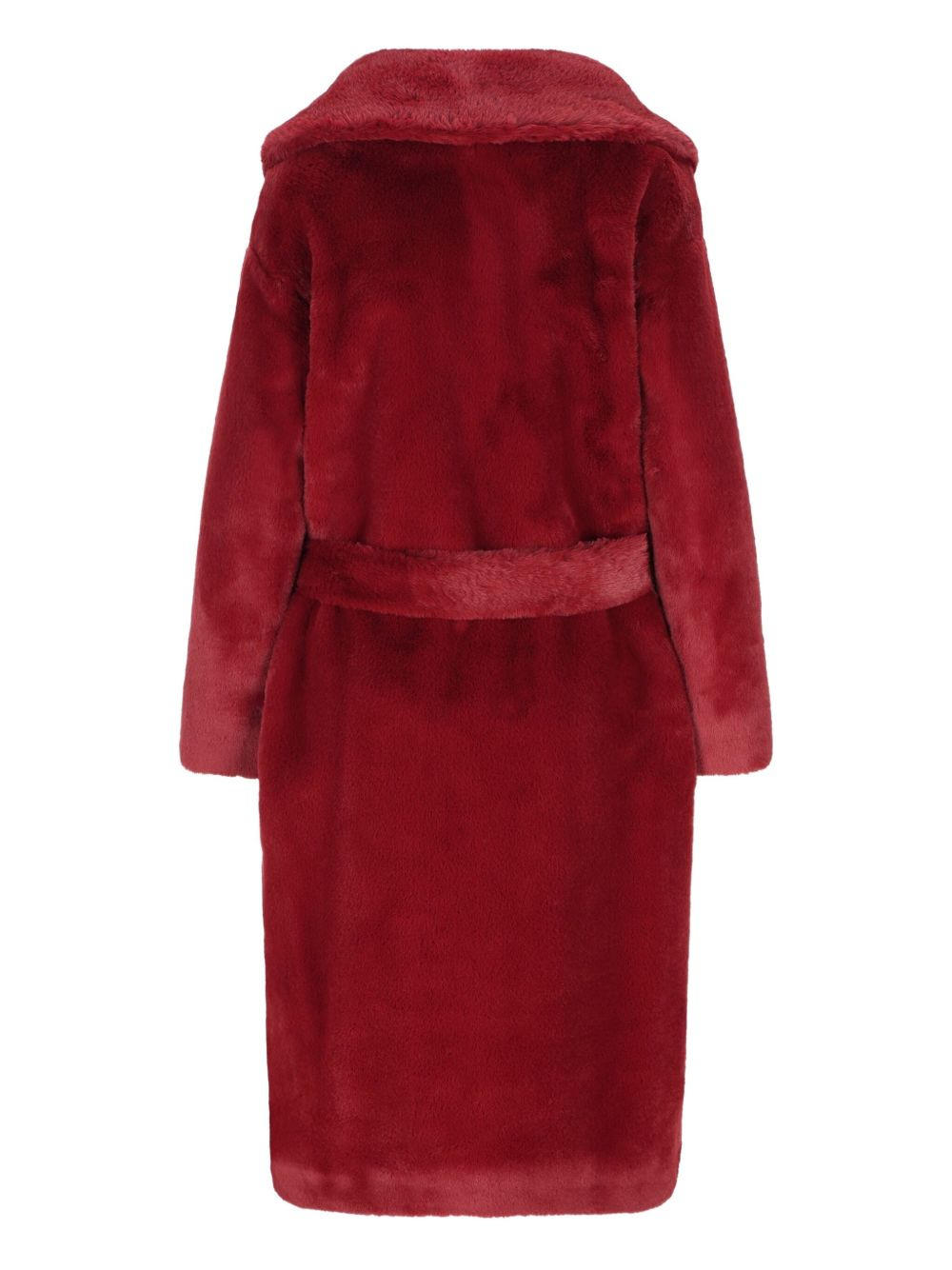 belted faux-fur coat - 2