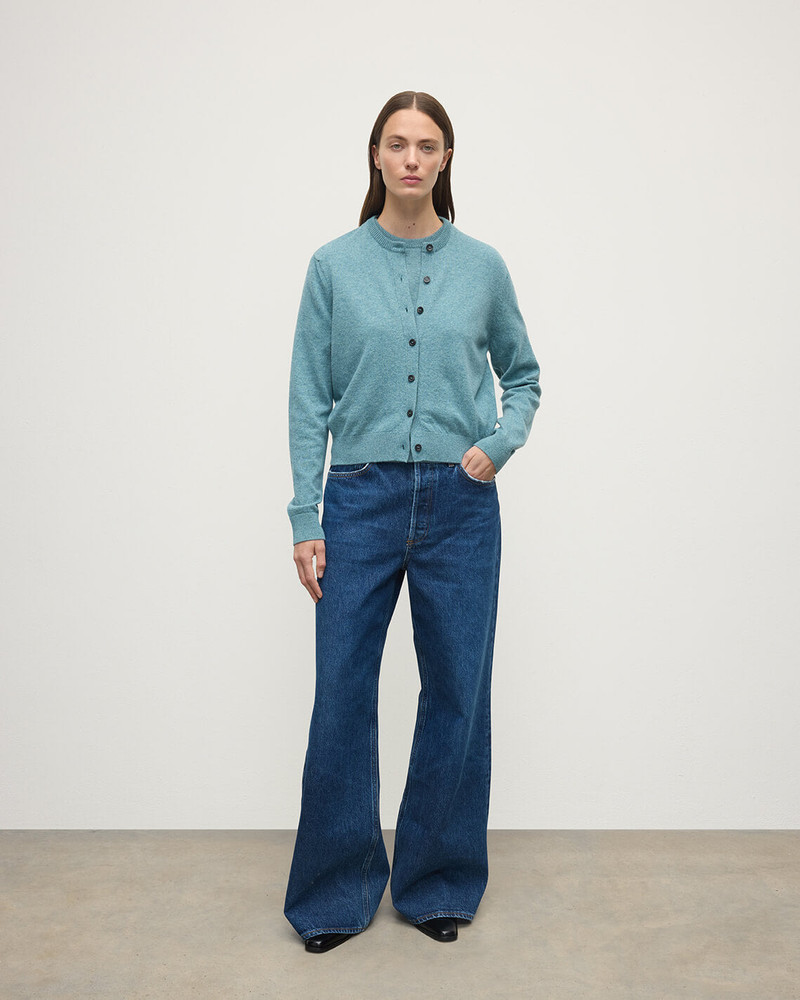 Johnstons of Elgin Classic Cashmere Green Cardigan outlook