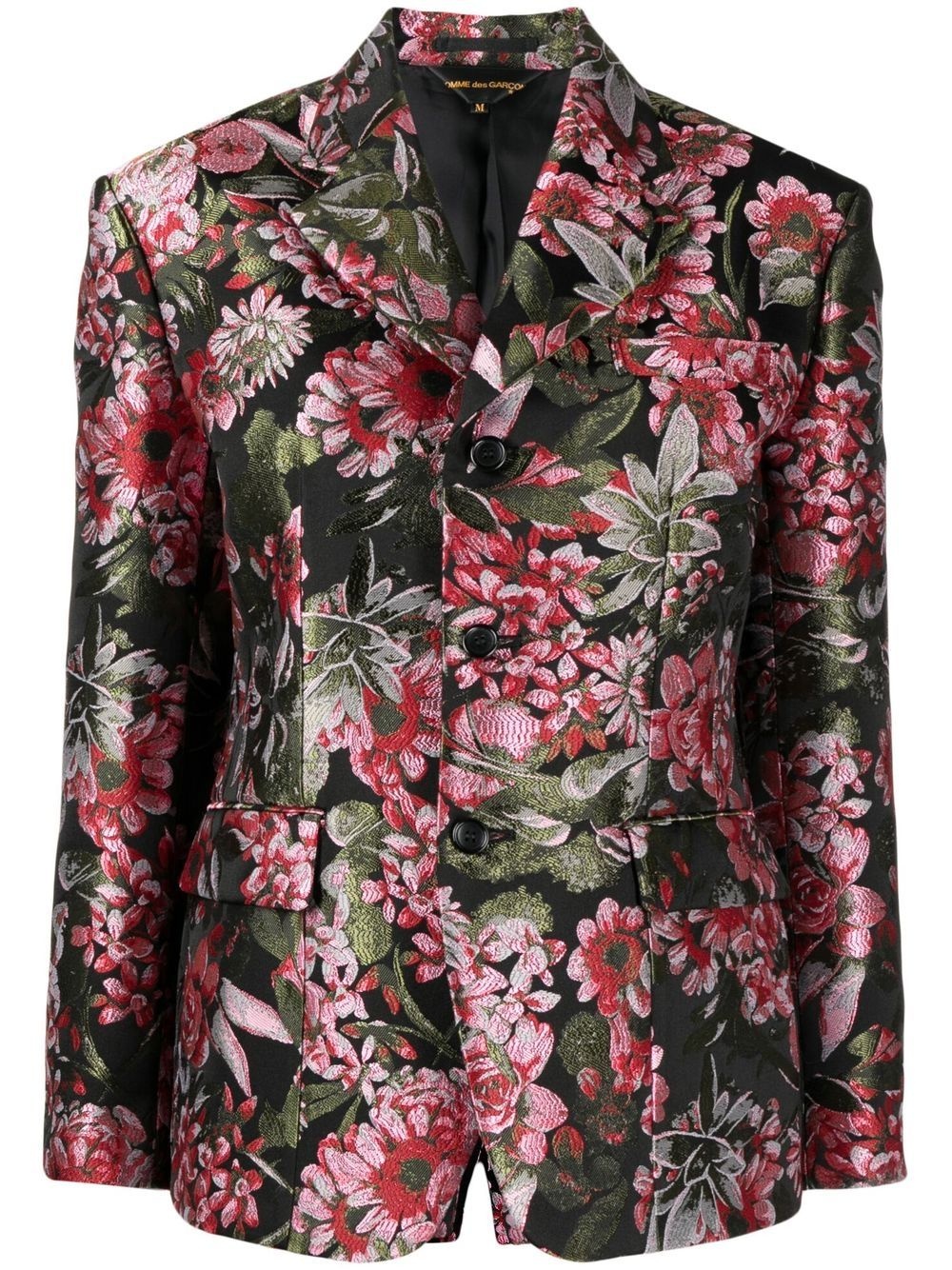 single-breasted floral-print blazer - 1