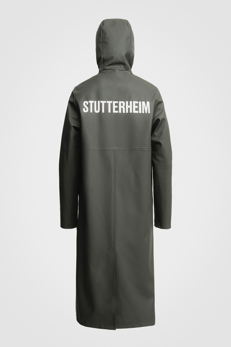 Stockholm Long Print Raincoat Green 6