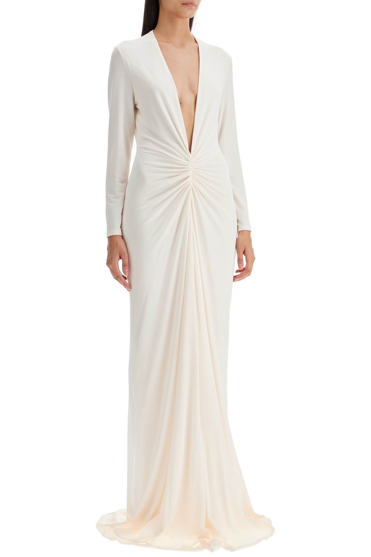 LONG STRETCH JERSEY EVENING DRESS - 3