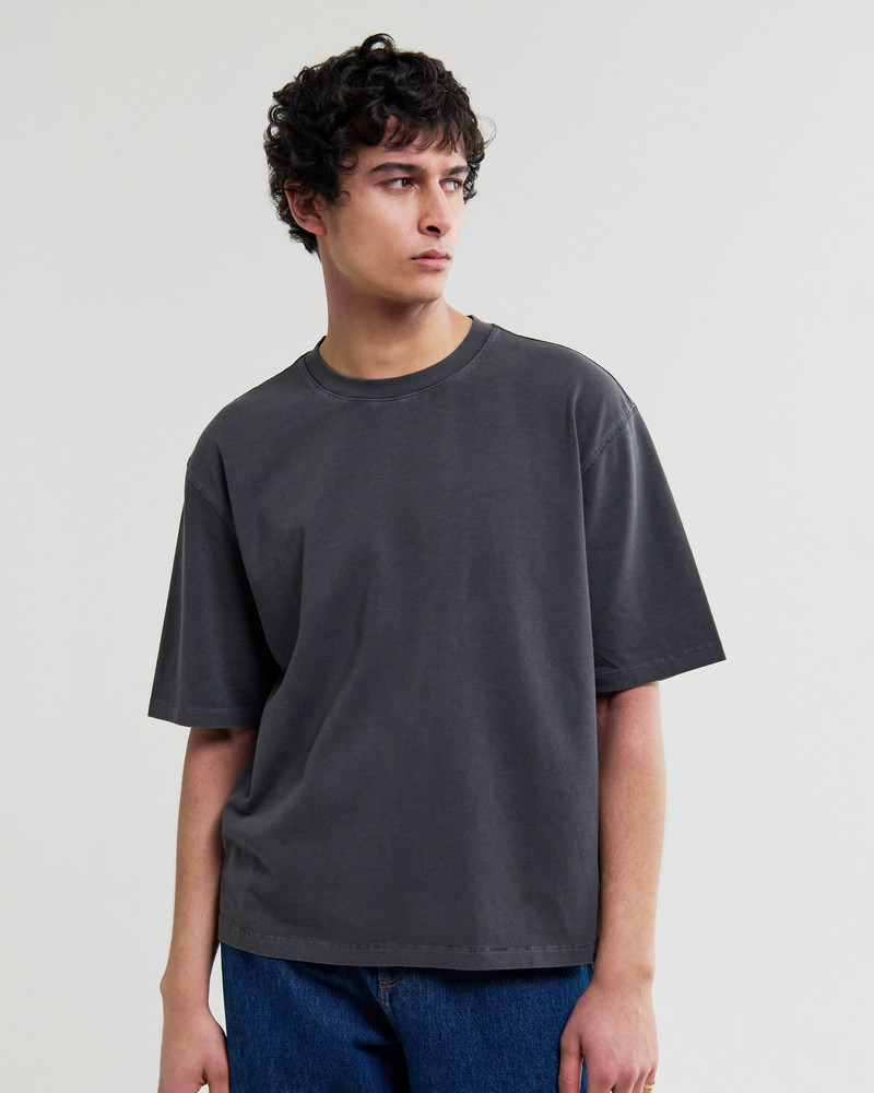 Wax London Mark - Washed Black Compact Cotton T-Shirt outlook