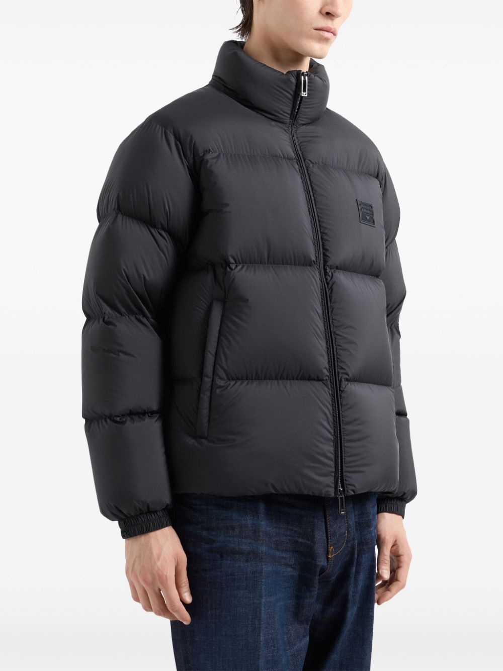 logo-patch padded jacket - 2