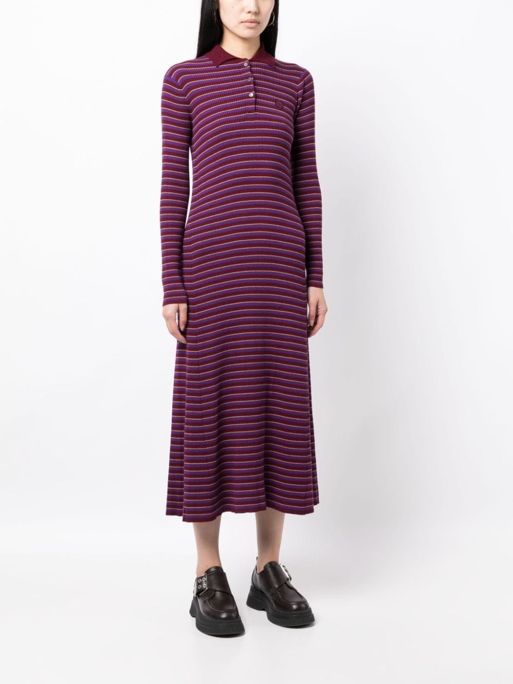 fox-patch striped midi dress - 3