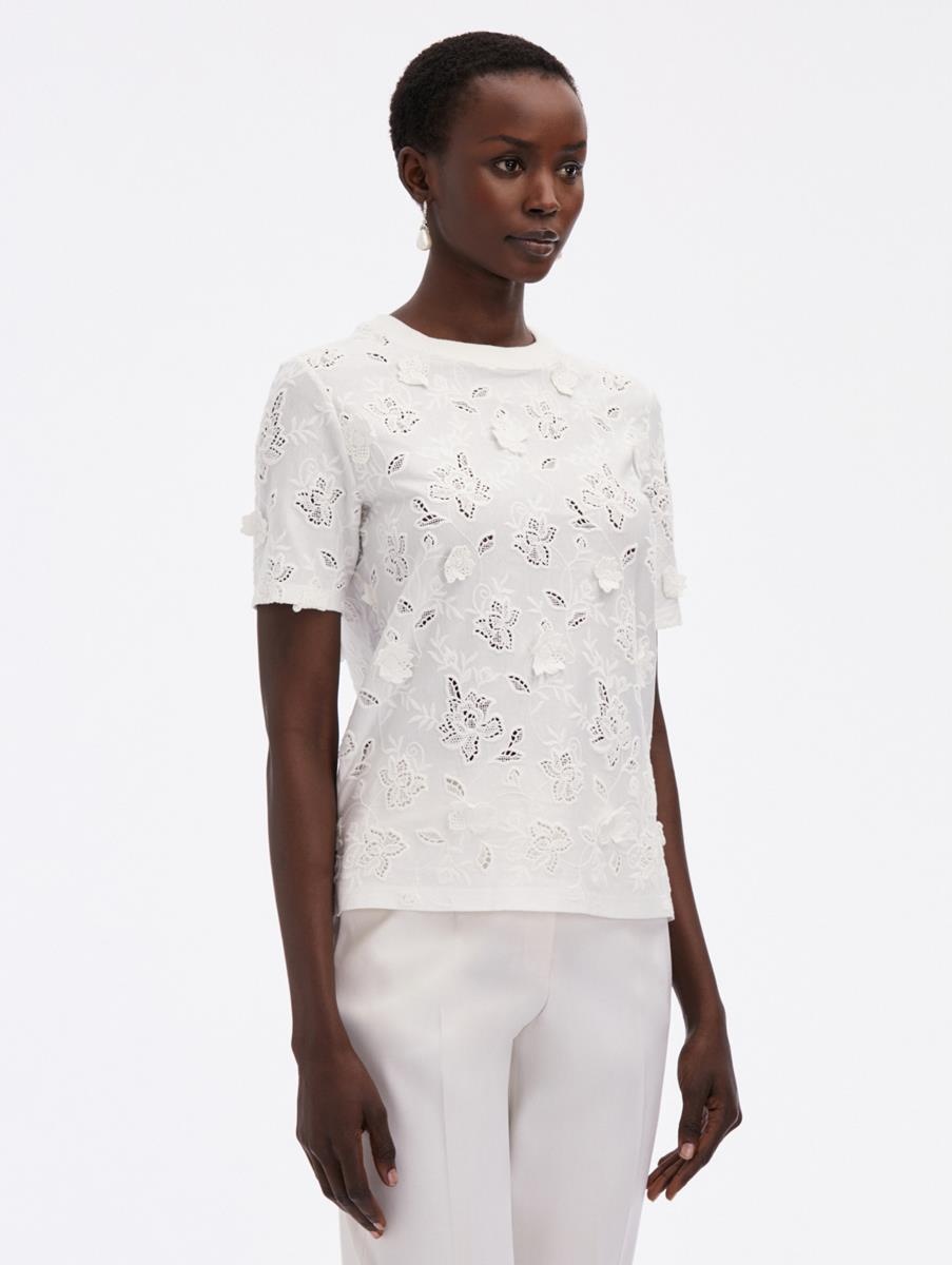 GARDENIA GUIPURE LACE TEE - 4