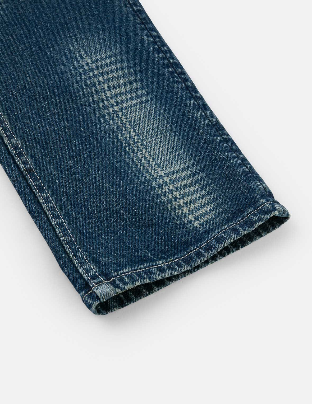 Washed Handbrush Houndstooth Daicock Print Slim Fit Jeans #2010 - 12