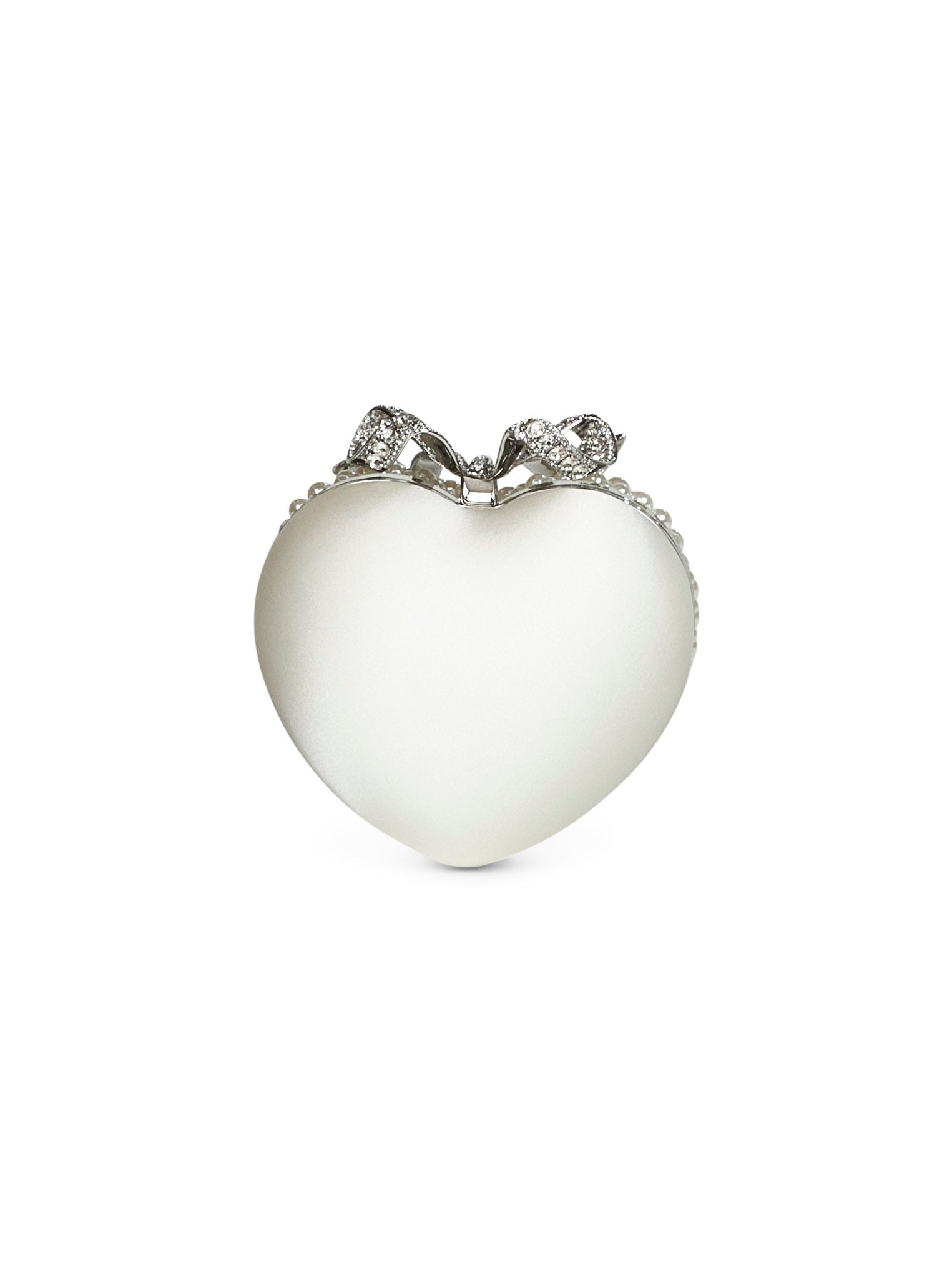 Cream Pearl Heart clutch bag - 3