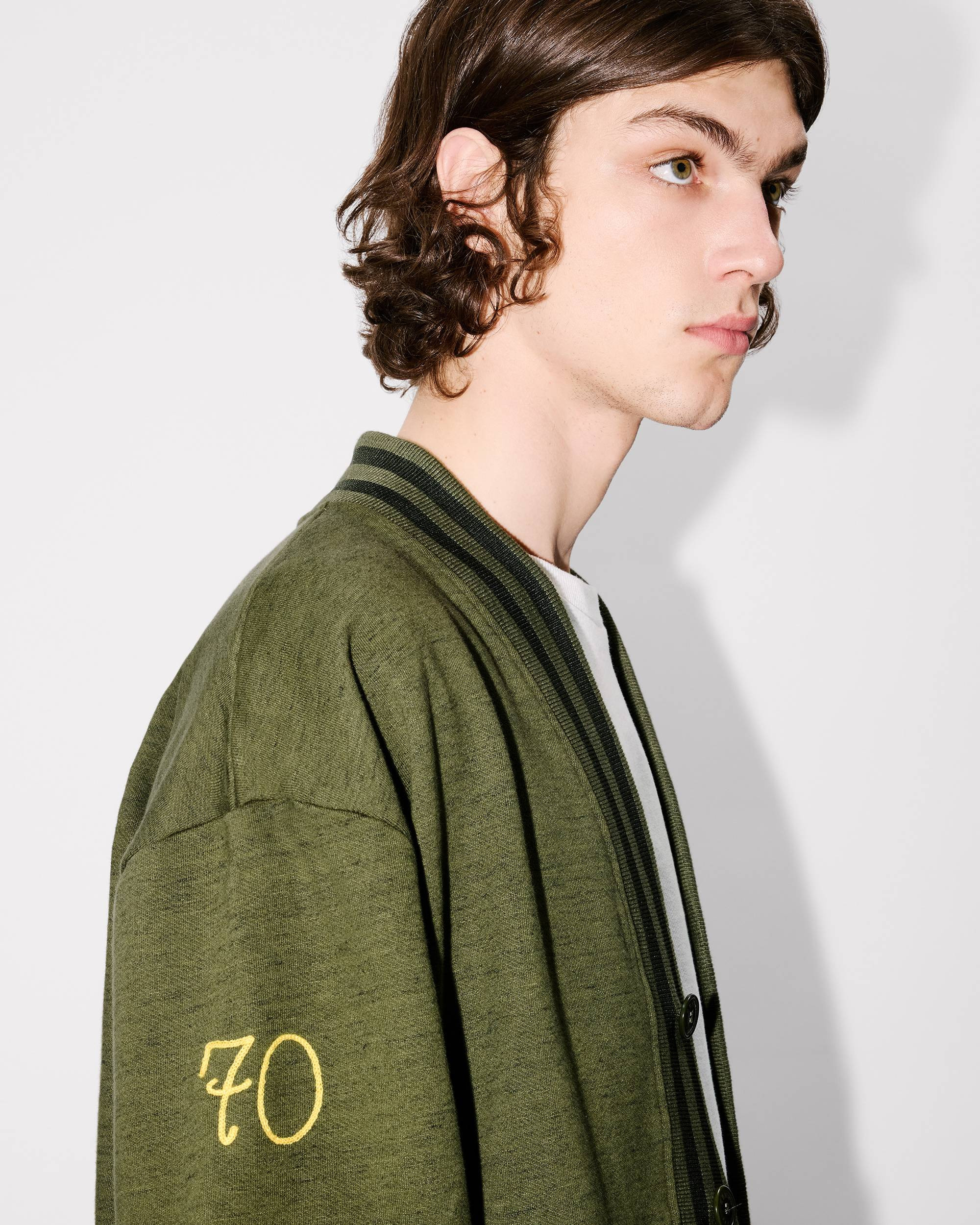 'KENZO Paris Chainstitch' embroidered cardigan in cotton - 7