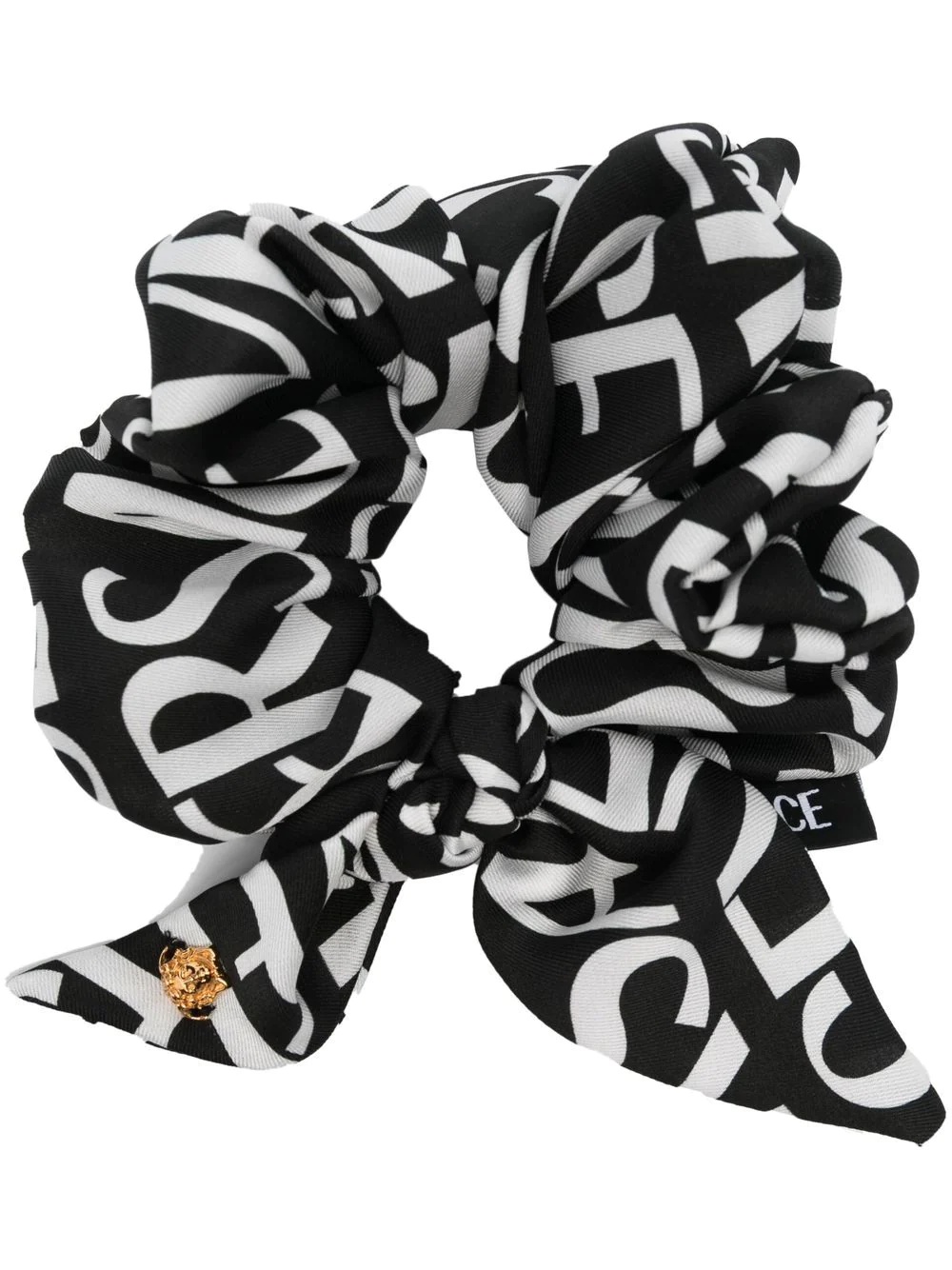 silk logo-print scrunchie - 1