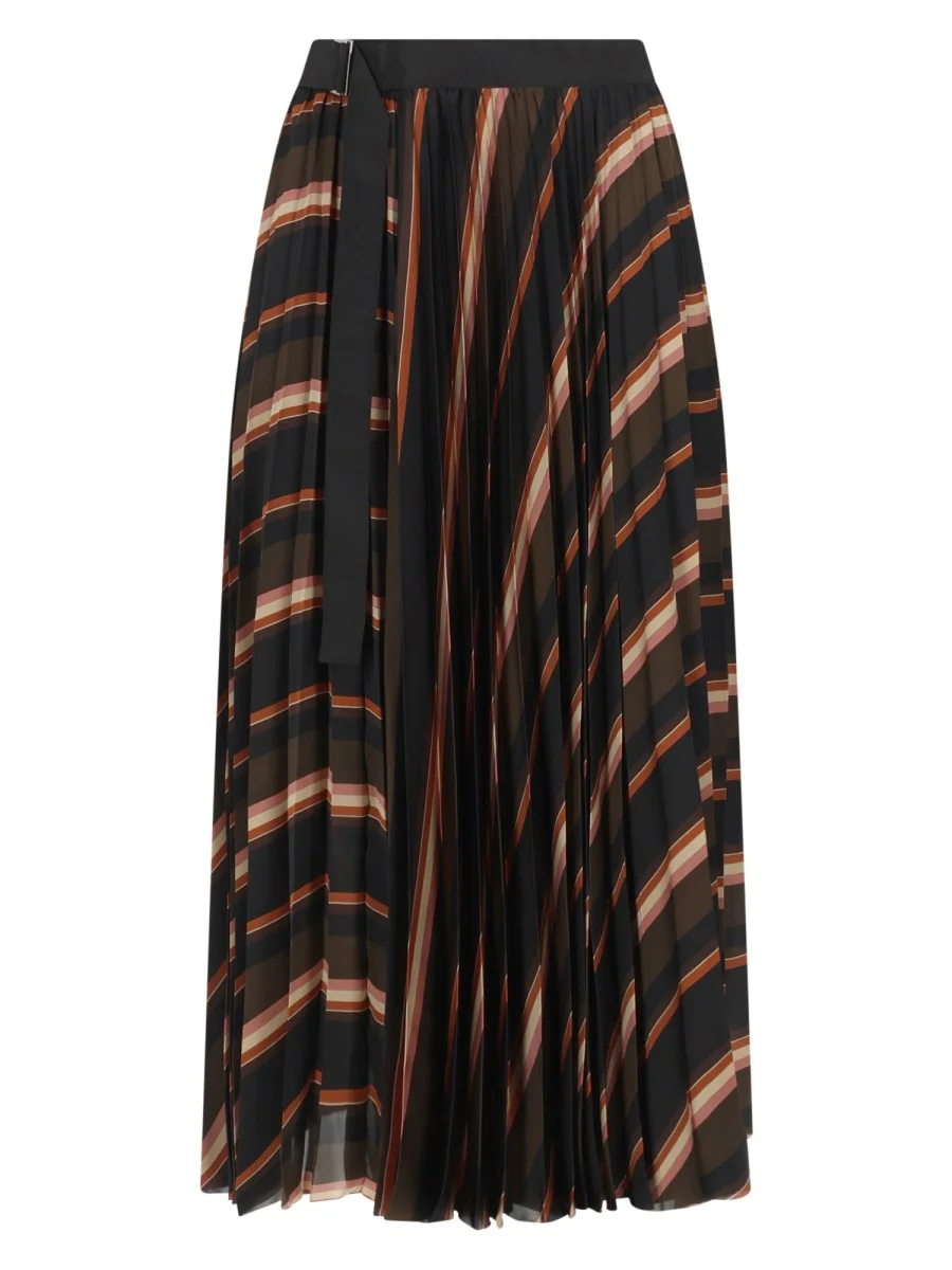 HORIZONTAL STRIPE PRINT SKIRT - 1