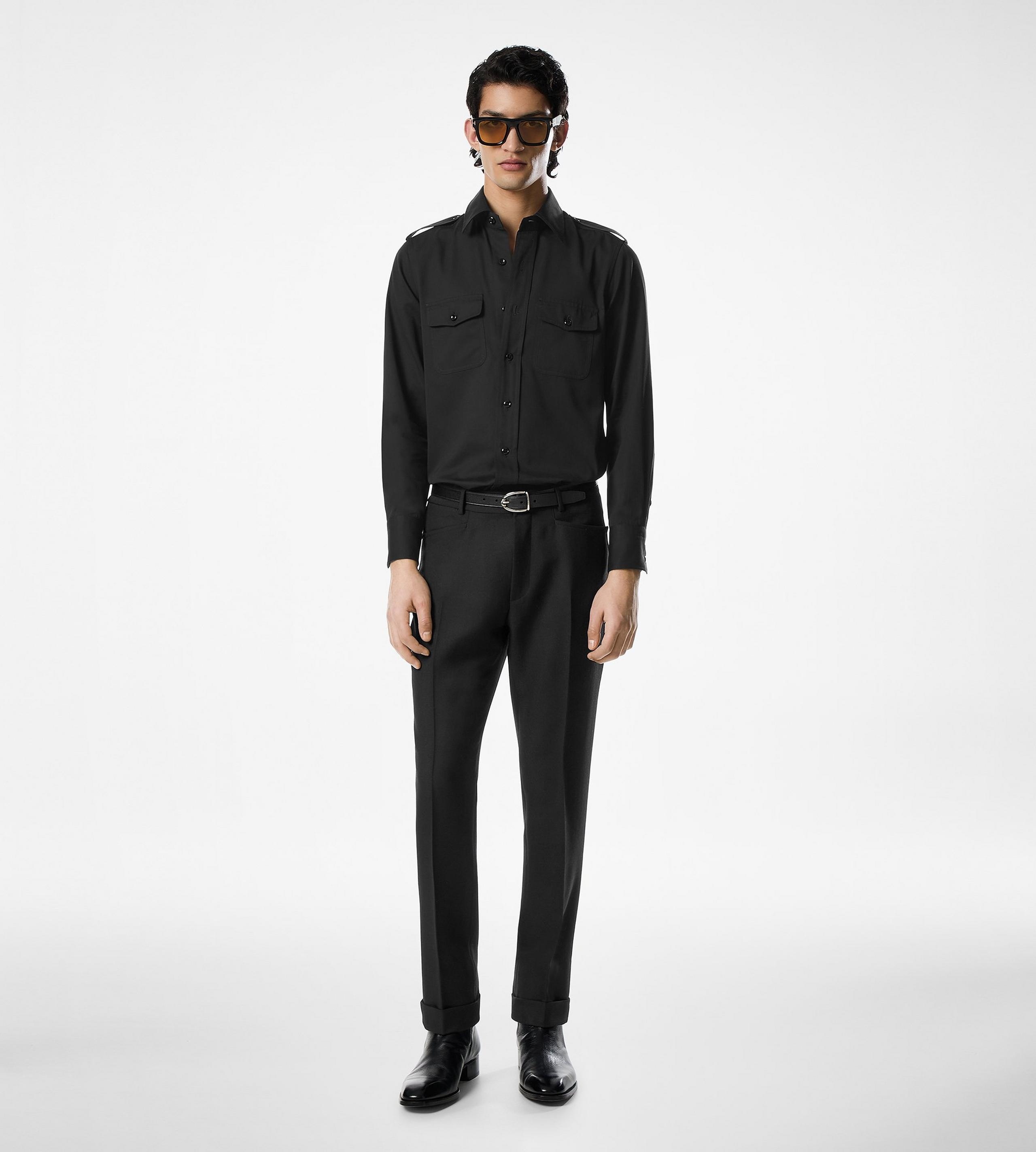 COTTON SILK FAILLE MILITARY SHIRT - 2