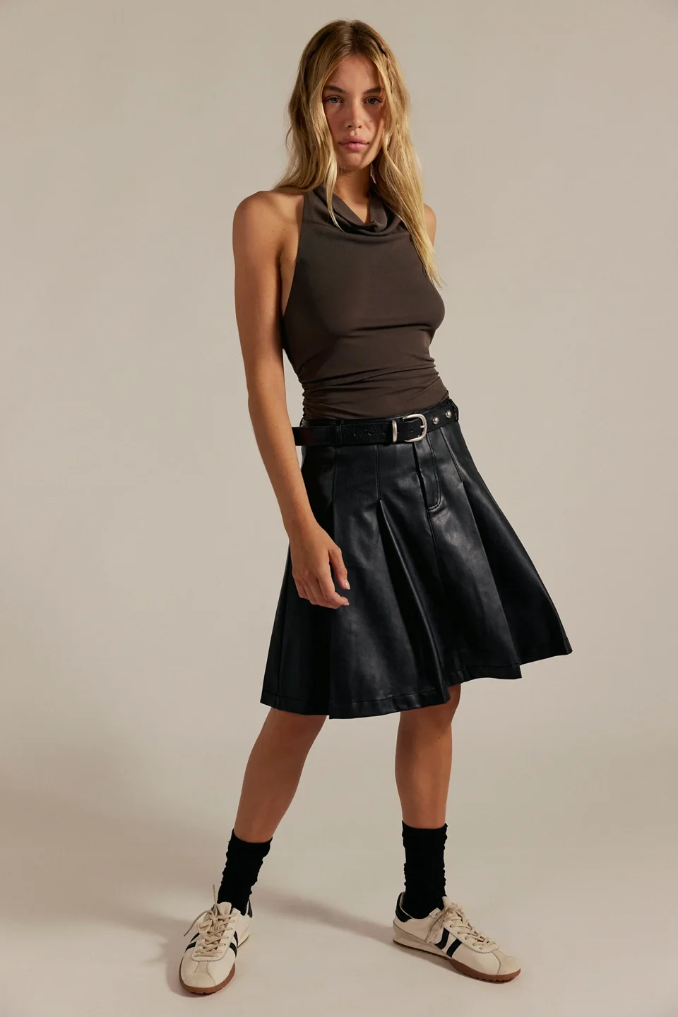 We The Free Vegan Pleated Midi Skirt - 1