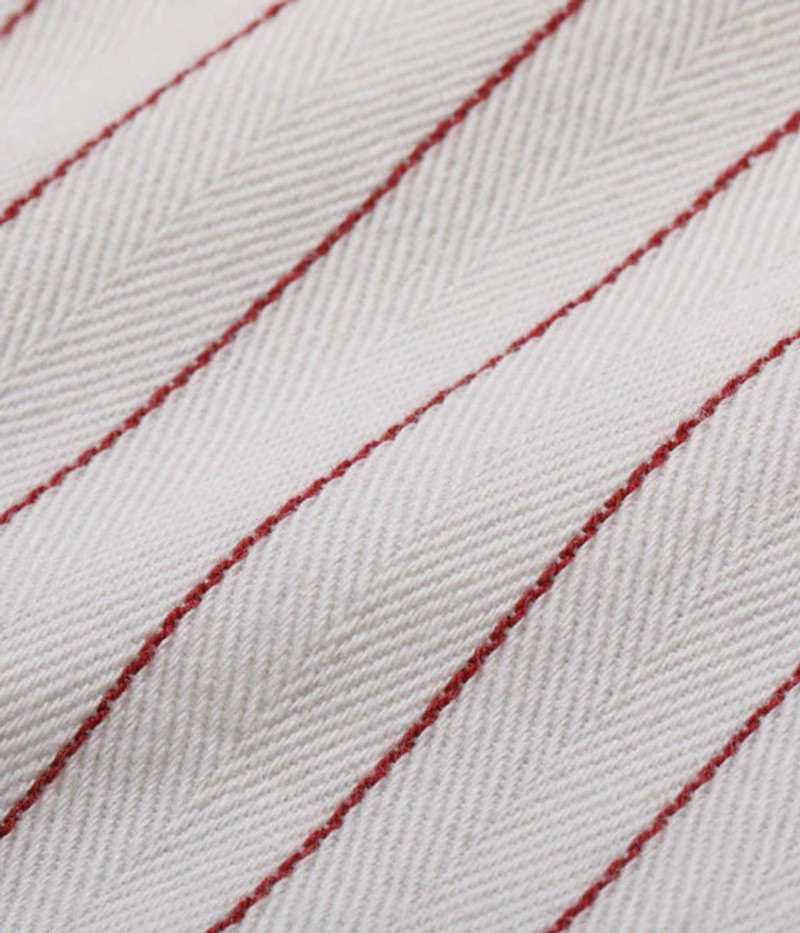 SUGAR CANE SC38699 Coke Stripe S/S Work Shirt Off White outlook