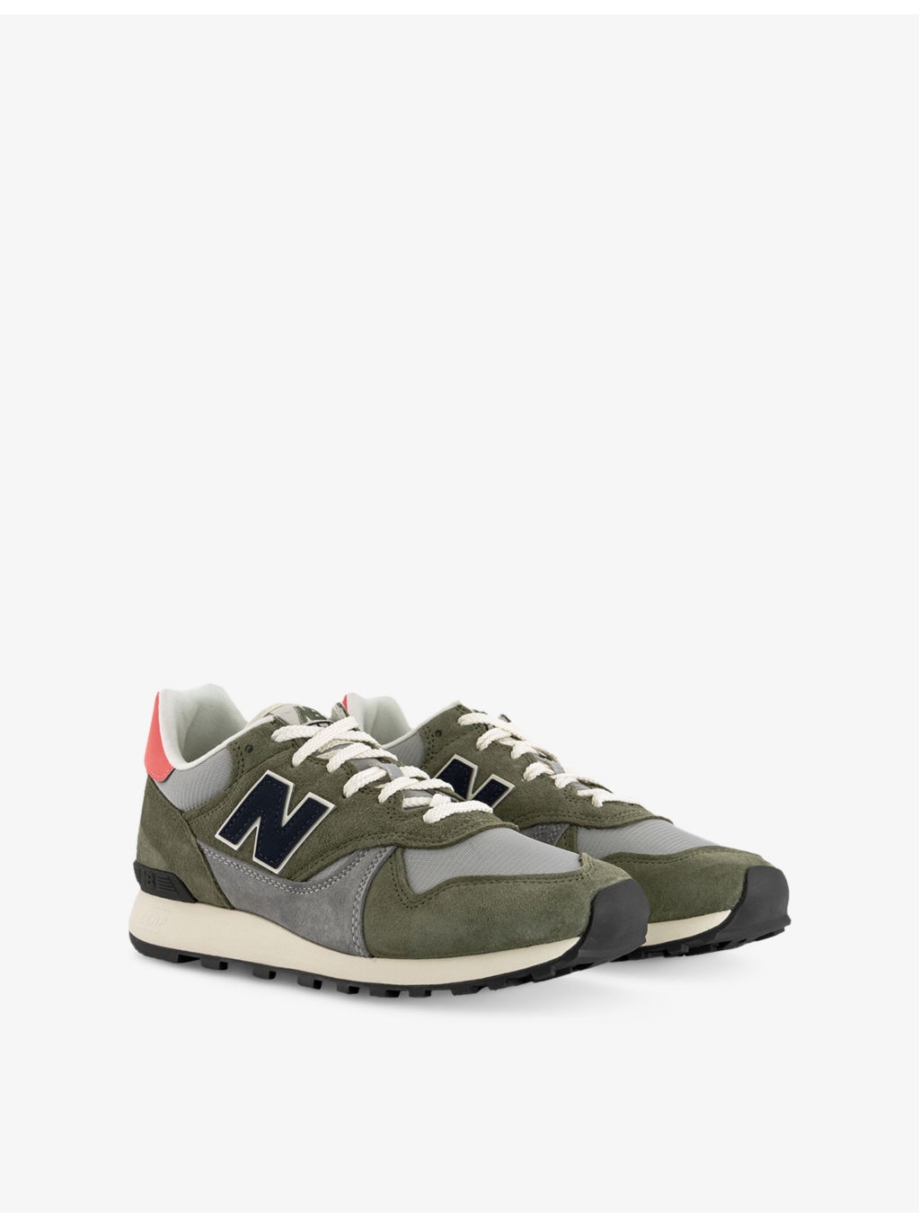 475 Branded Suede and Mesh Low-Top Trainers - 3