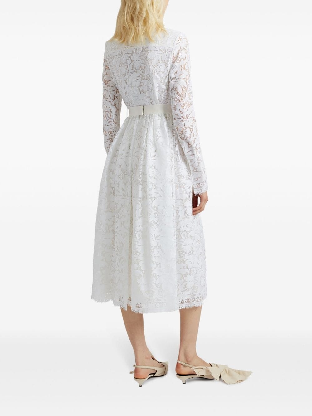 Corinne belted lace shirt dress - 3