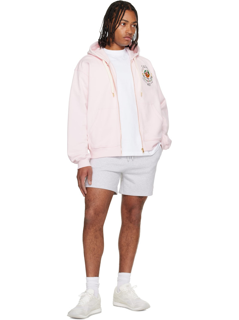 CASABLANCA Pink 'Casa Way' Orange Mascot Zip Hoodie outlook