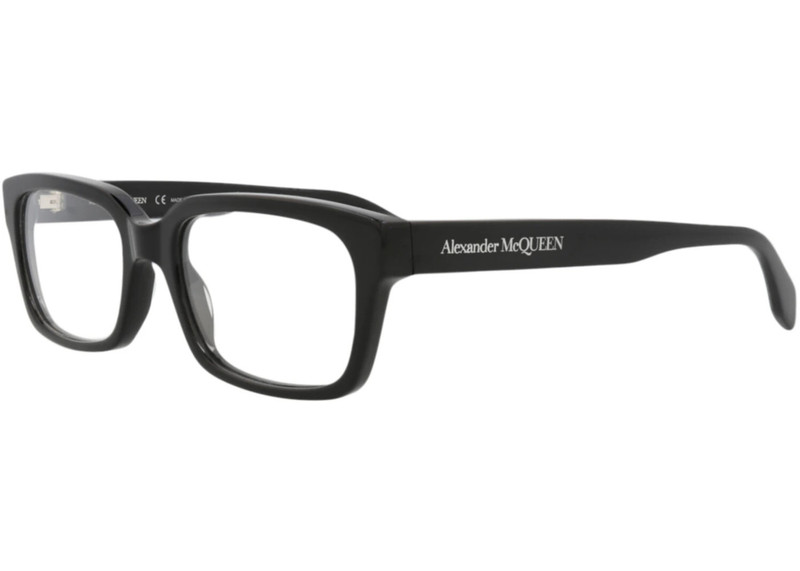 Alexander McQueen Alexander McQueen Square-Frame Acetate Optical Frames Black Black Transparent (AM0345O-30011496-001) outlook
